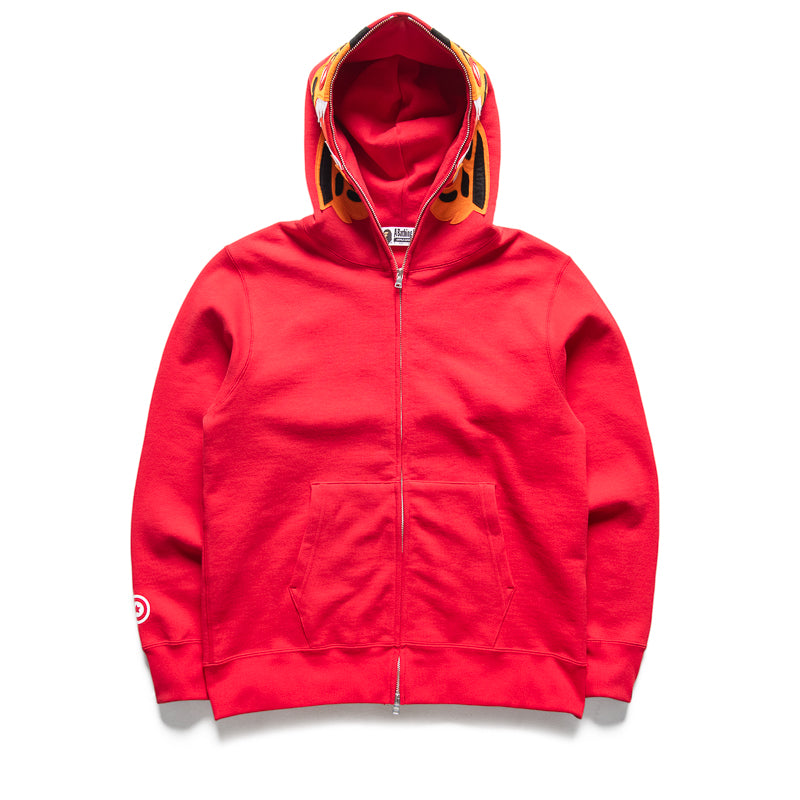 BAPE Tiger Full Zip Hoodie for Men & Women - Red Streetwear Fashion Hoodie for Casual Wear & Urban Style