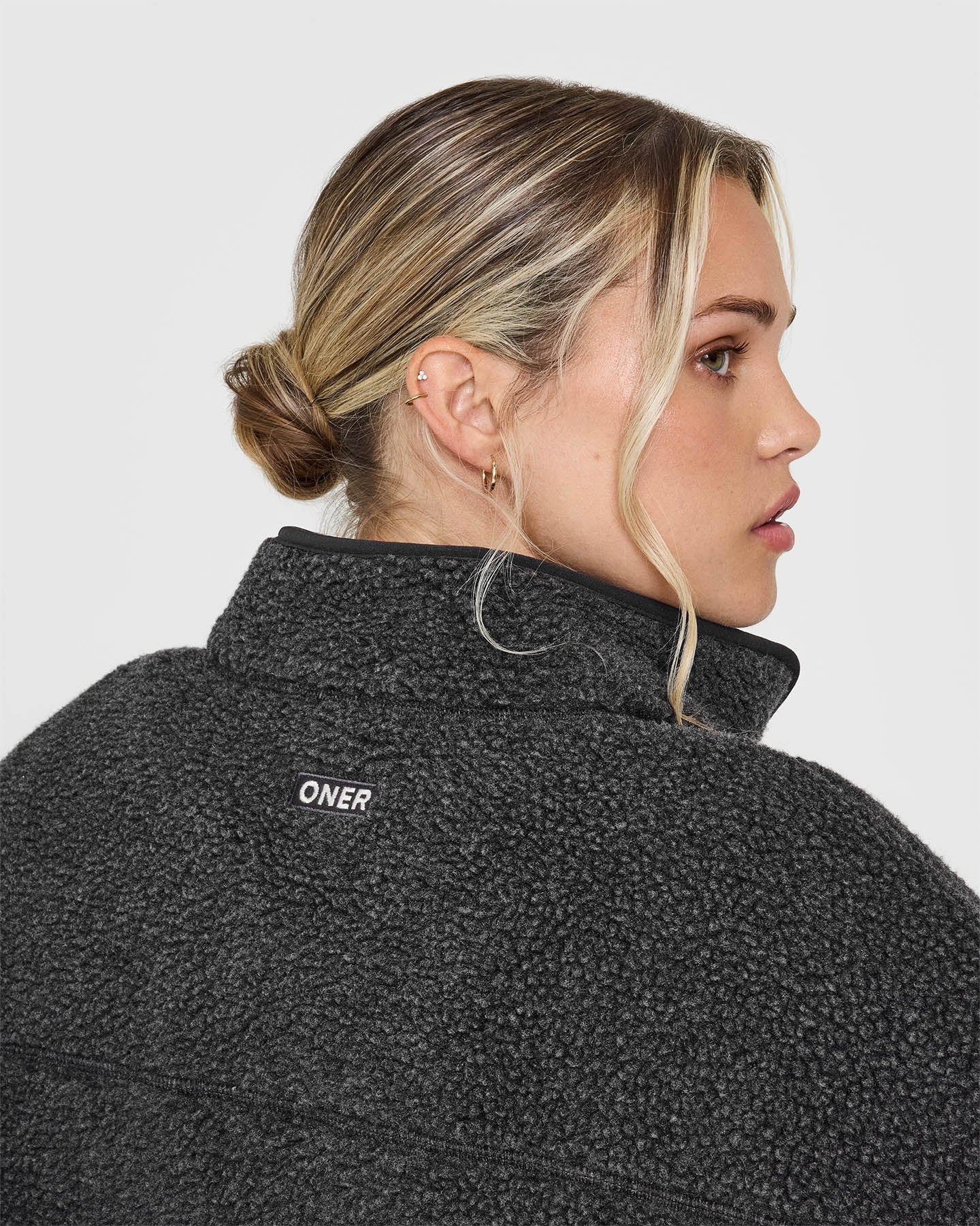 Washed Grey Zip Through Fleece Jacket for Men & Women - Lightweight Warm Winter Coat for Outdoor Hiking, Camping, and Casual Wear