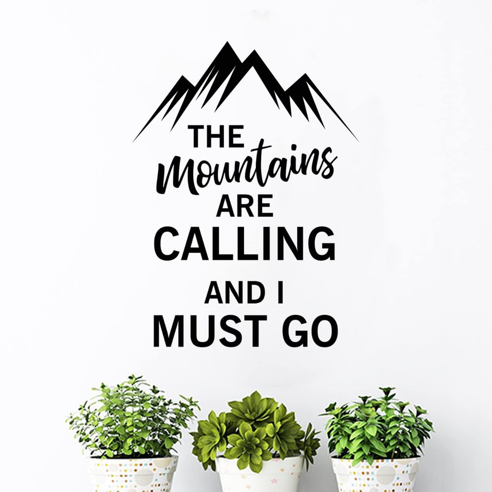 Inspirational Quote Wall Decal - The Mountains Are Calling - Perfect for Bedroom & Office Decor
