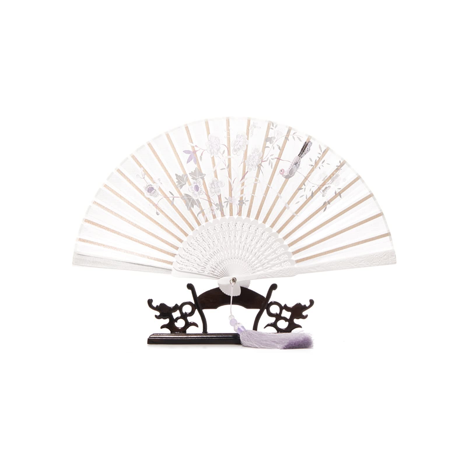 Ancient Chinese Folding Fan - White Hand Fan for Traditional Costume & Decor
