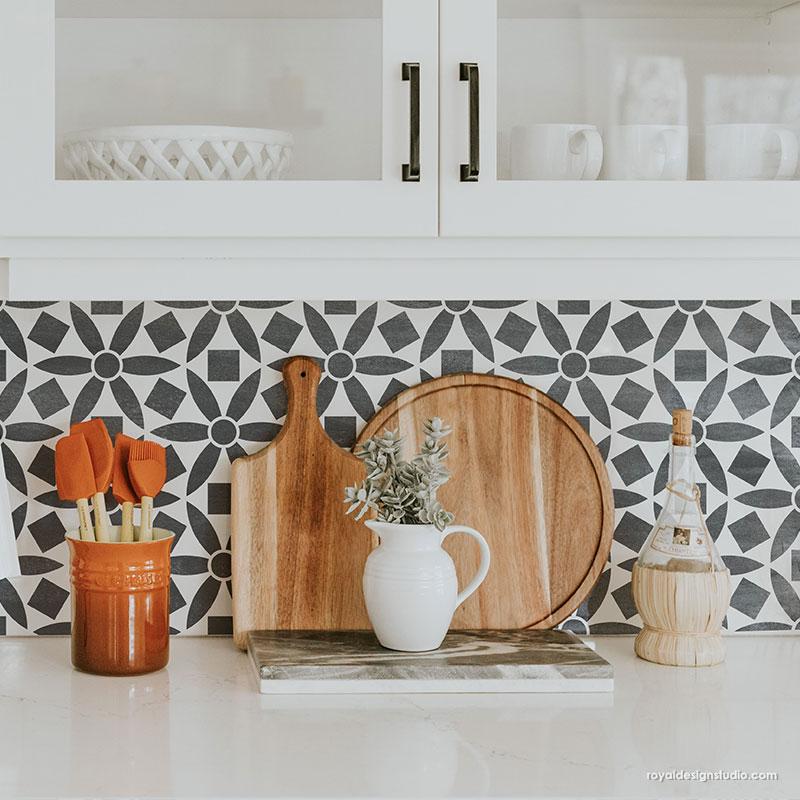 Ranae Geometric Floral Stencil Set for DIY Wall Art, Furniture Painting, and Home Decor - Reusable Craft Templates for Creative Projects