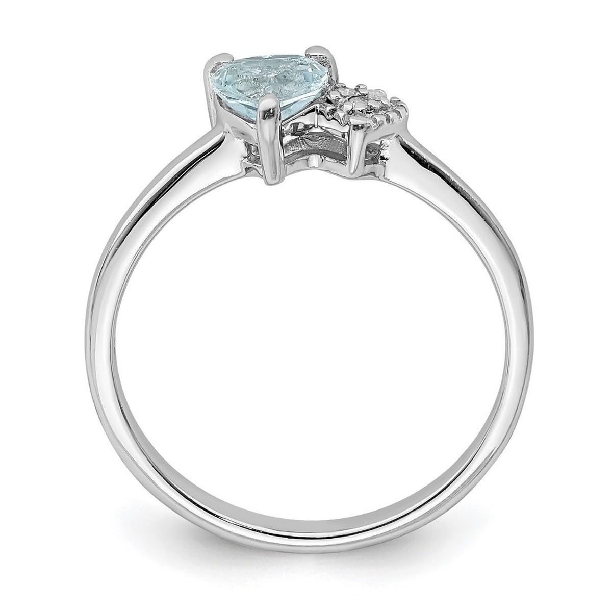 925 Sterling Silver Aquamarine & Diamond Ring for Women | Elegant Polished Wedding, Engagement & Gift Jewelry | Perfect for Anniversaries, Birthdays & Special Occasions
