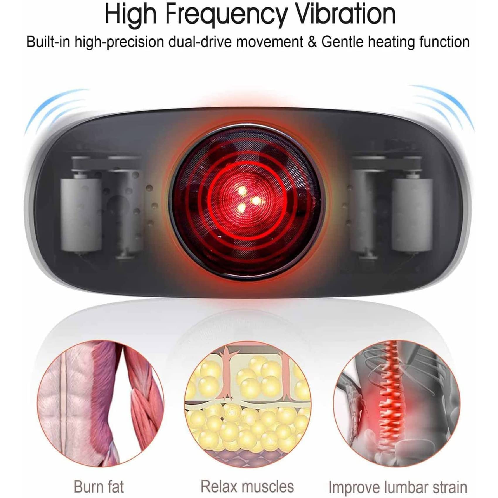 Wireless Slimming Belt - Rechargeable Vibration Massager for Weight Loss with 4 Modes (Belly/Buttocks/Legs/Back) - Perfect Gift for Women & Men - Ideal for Home Workout, Office Relaxation & Post-Exercise Recovery