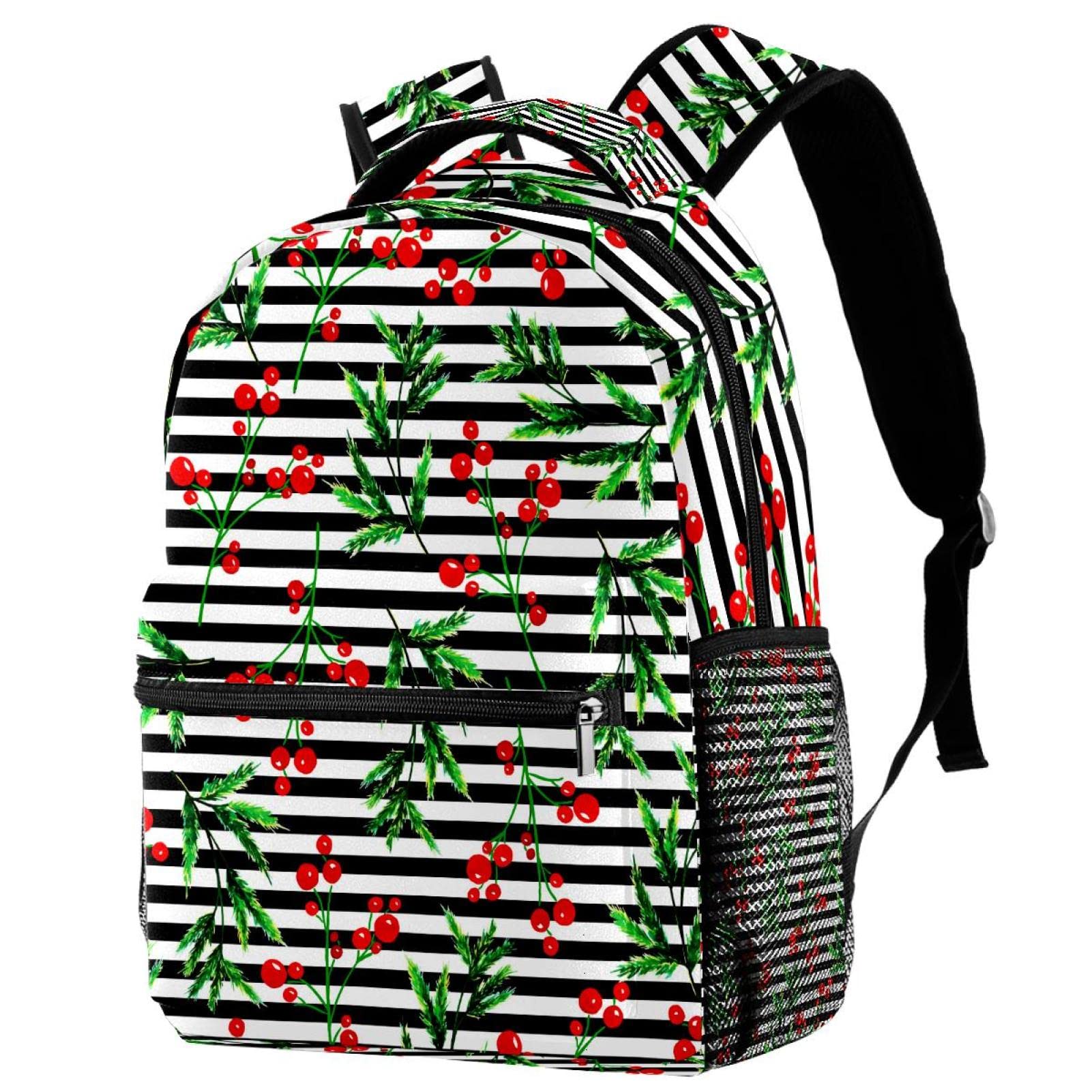 Stylish Stripe Cherry Print Backpack for Girls & Boys - Durable School Backpack for Kids, Teens & College Students - Perfect for School, Travel & Daily Use