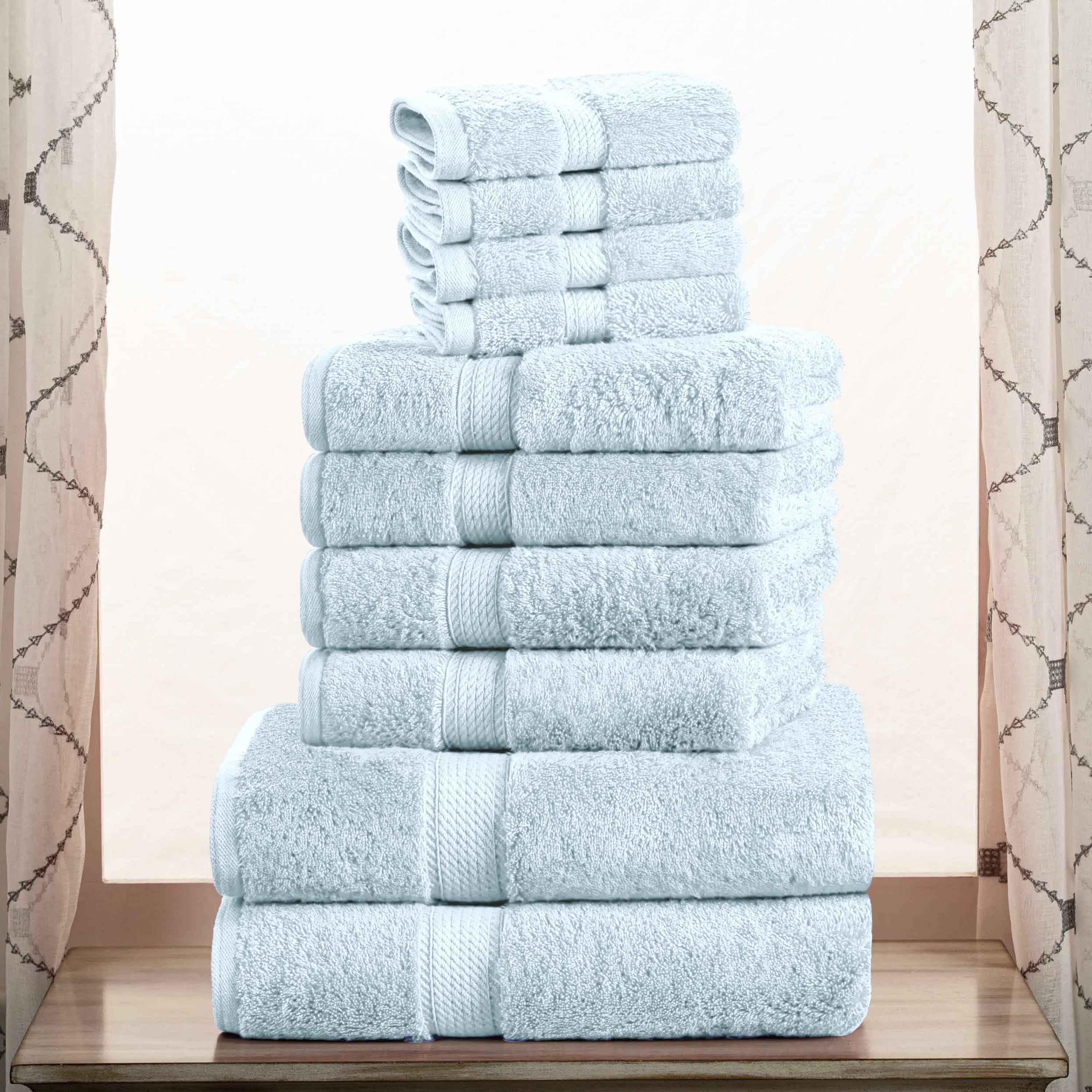Premium 10-Piece Egyptian Cotton Towel Set - Ultra Soft, Heavyweight & Plush for Bath, Spa & Luxury Home Use