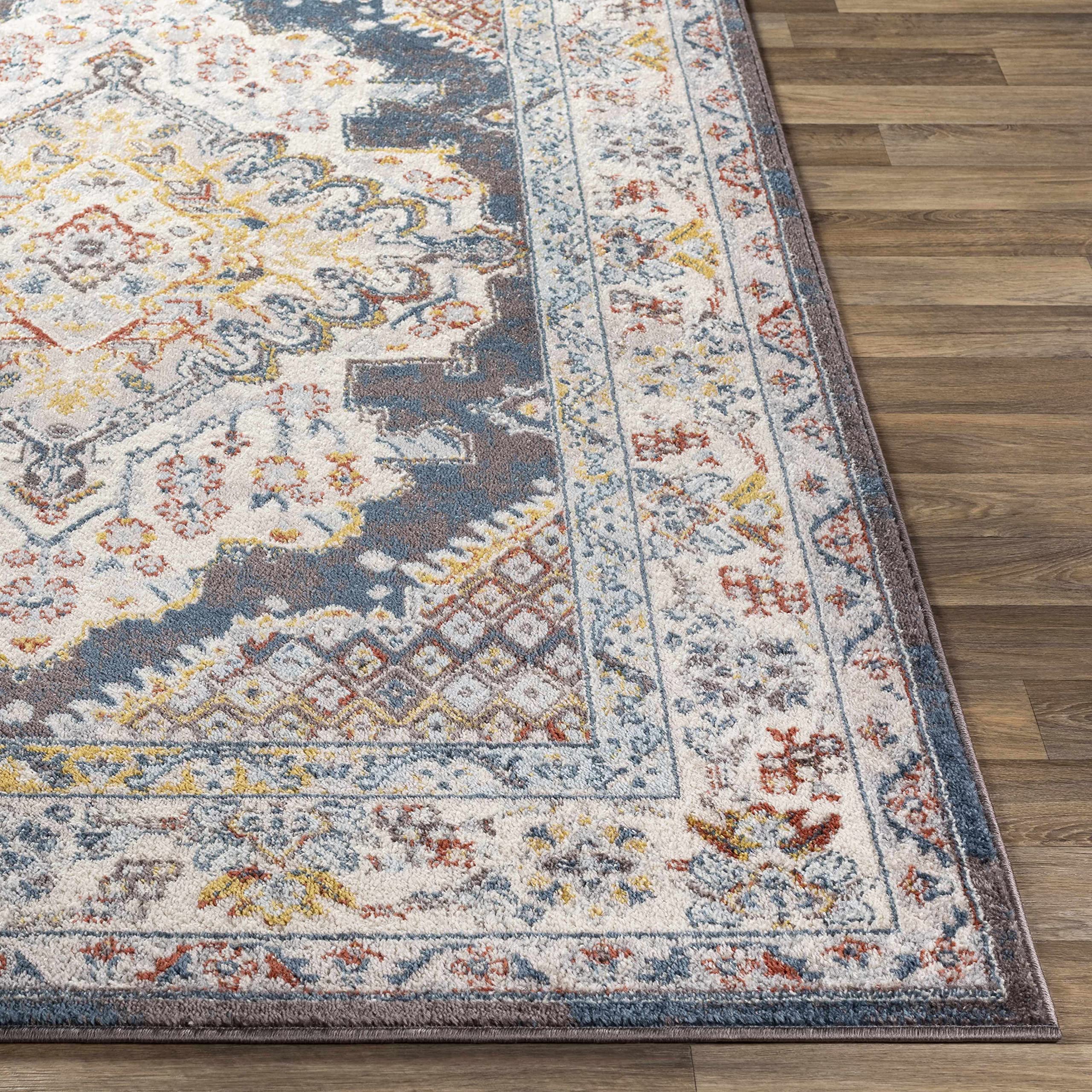 Millican Traditional Brown & Blue Area Rug 5'2