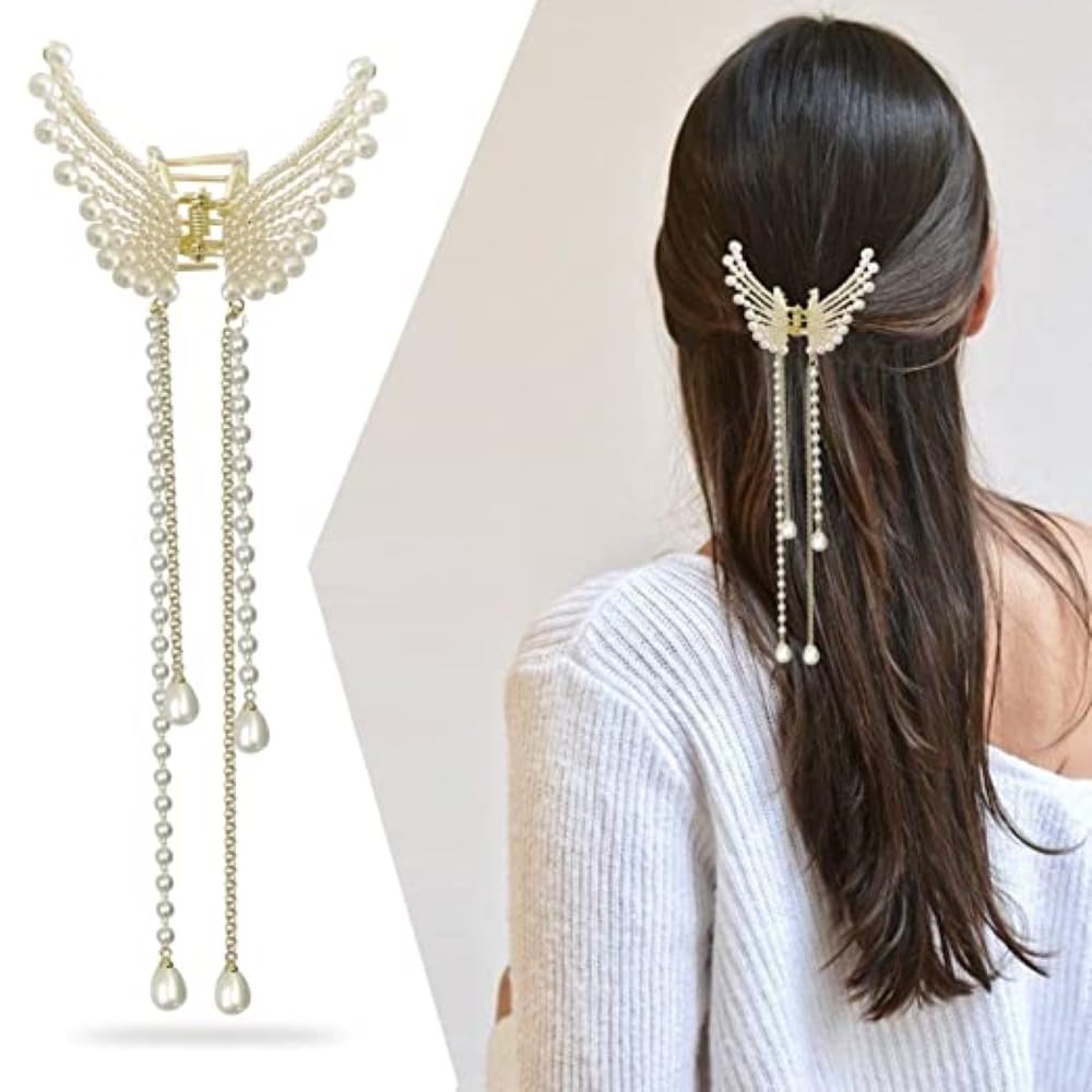 Butterfly Hair Clips for Women & Girls - Elegant Metal Claw Clips for Fancy Hairstyles, Bridal & Everyday Use - Pack of 2 (Perfect for Weddings, Parties & Daily Styling)