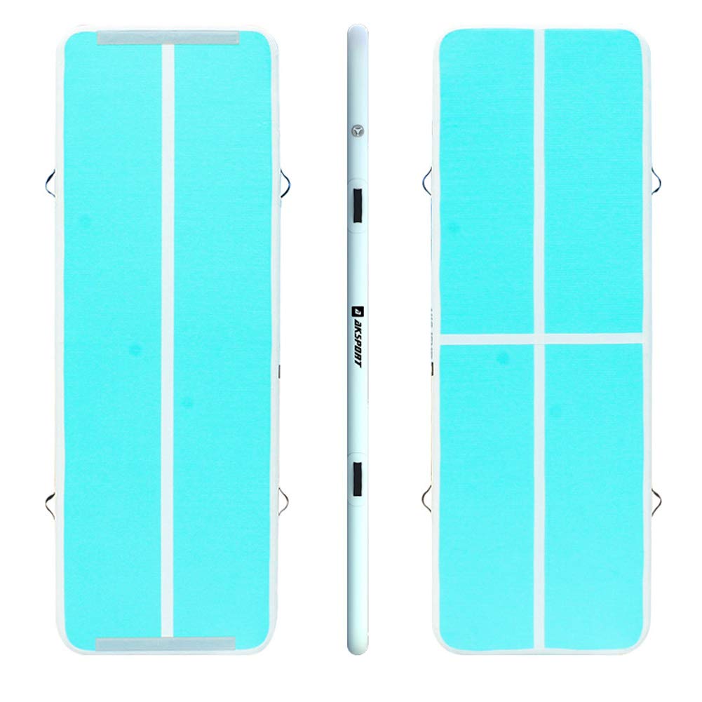 AKSPORT Inflatable Gymnastics Air Mat - Tumble Track & Tumbling Floor Mat with Electric Pump | Perfect for Home Training, Gym Practice & Kids Playtime