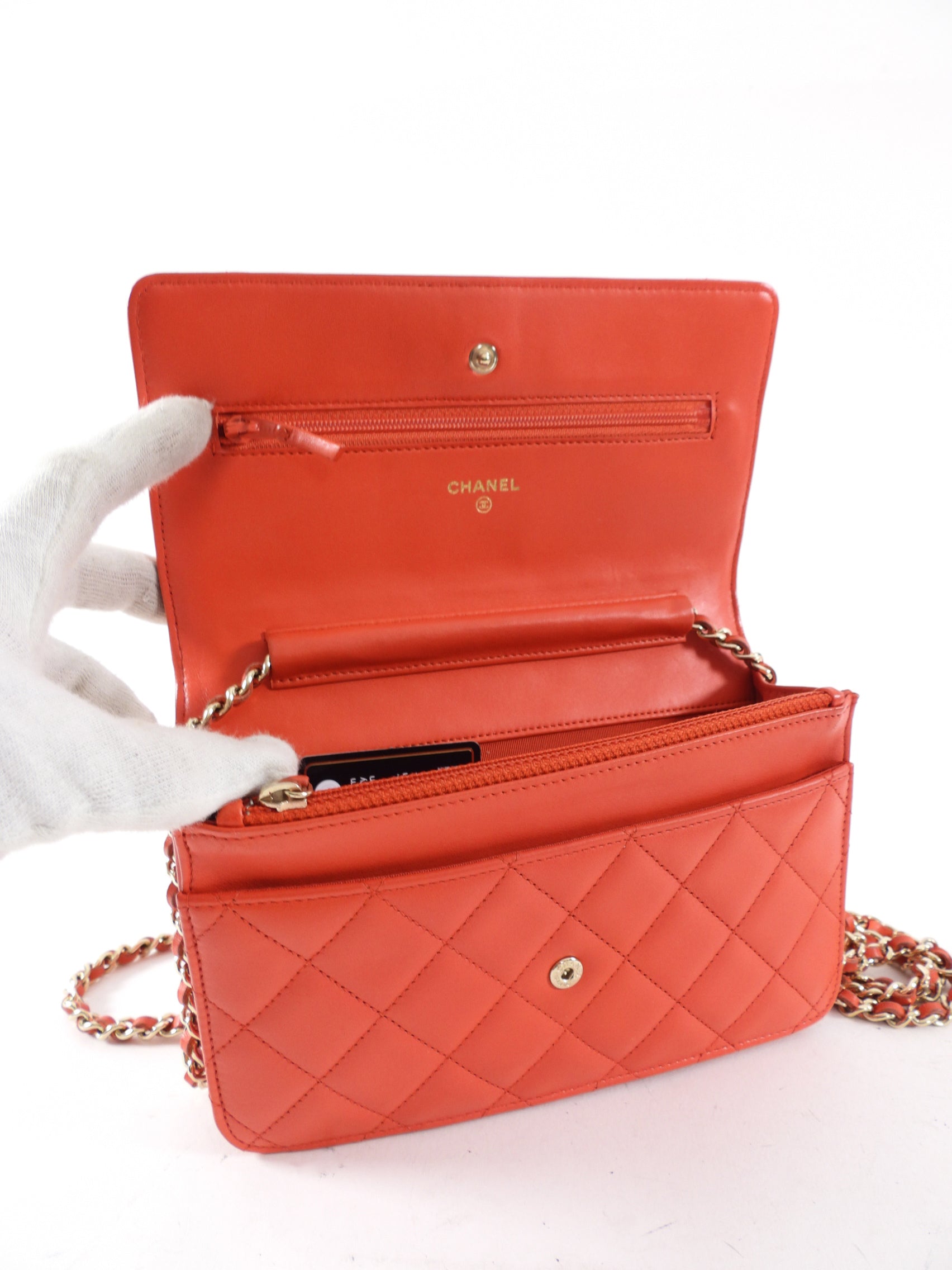 Chanel Red Quilted Leather Timeless Classic Wallet on Chain Bag - Luxury Crossbody Purse for Women, Evening Parties & Special Occasions