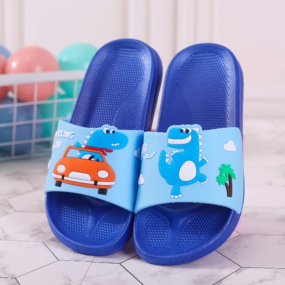 Dinosaur Water Shoes for Kids - Boys & Girls Slide Sandals, Non-Slip Pool & Shower Slippers, Comfortable Indoor Outdoor House Slippers for Beach, Swimming, Bathroom & Playtime