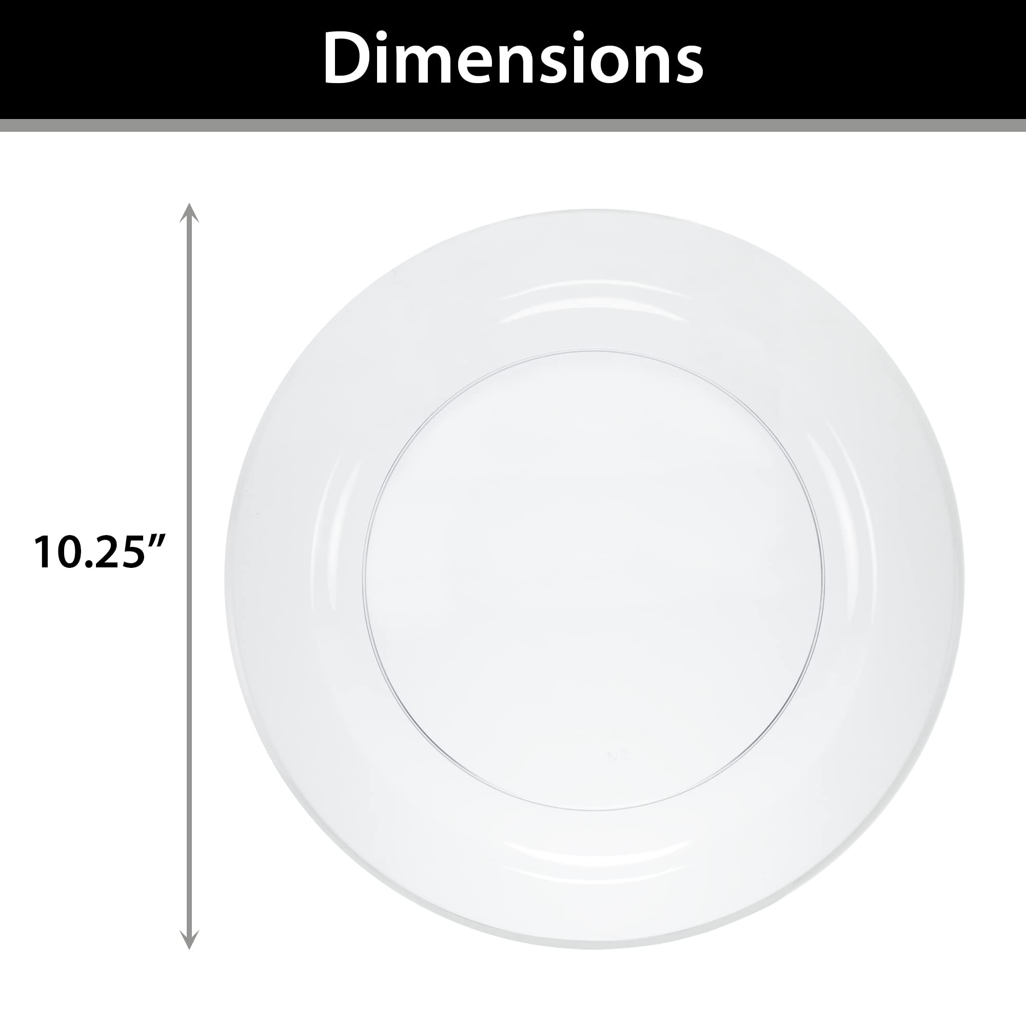 Lillian Tablesettings 240 Count 10.25 Inch Heavyweight Plastic Plates - Premium China-Like Disposable Dinnerware for Weddings, Parties & Events - Crystal Clear Value Pack (240 Plates) - Perfect for Catering, BBQs, and Family Gatherings