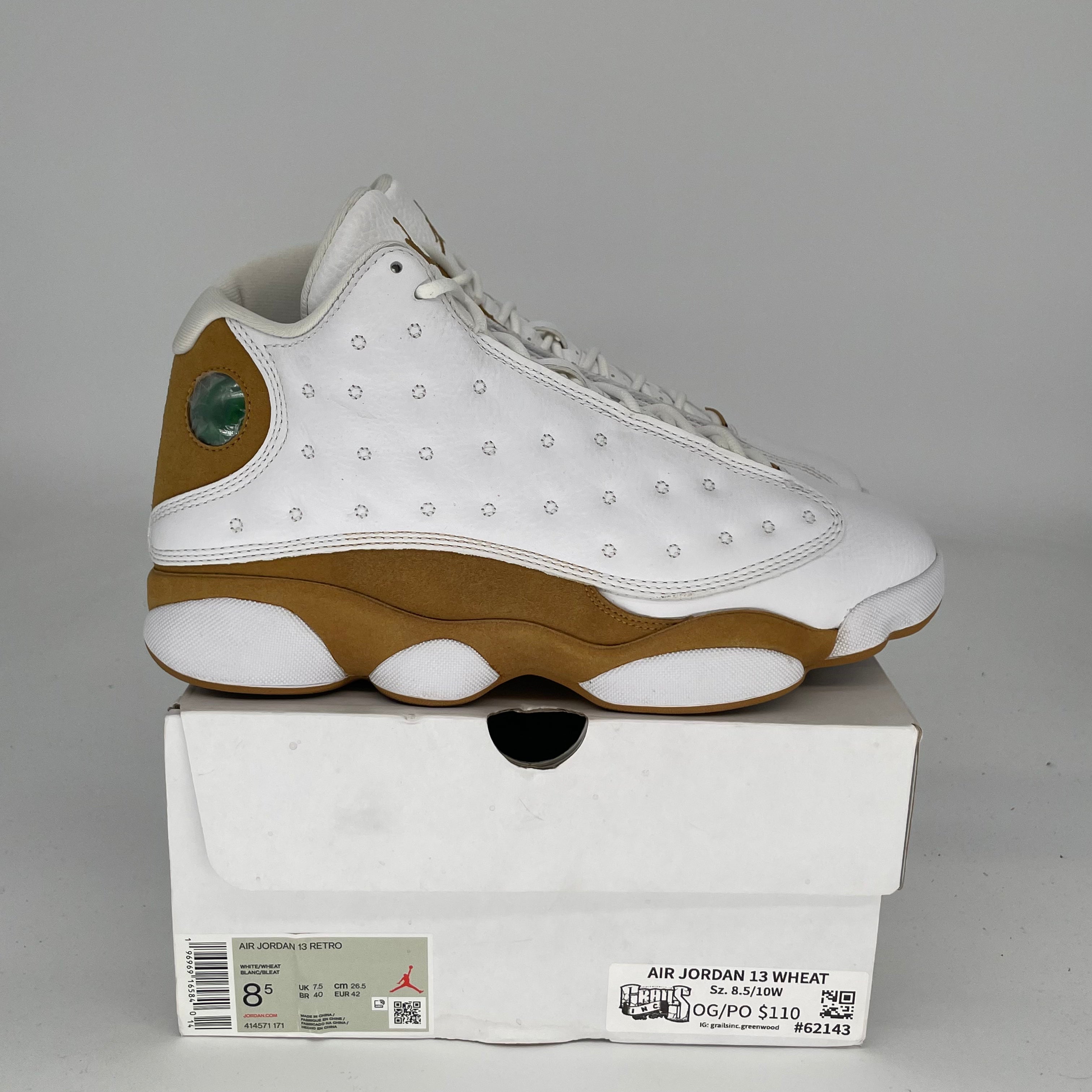 AIR JORDAN 13 Retro Wheat Sneakers - Men's Size 8.5 (414571-171) - Basketball Shoes for Casual Wear & Street Style