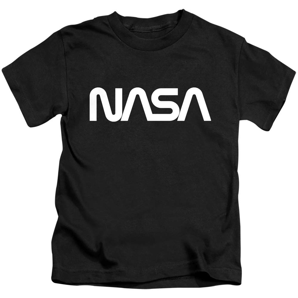 NASA Boys T-Shirt with White Worm Logo - Cool Space-Themed Black Tee for Kids - Perfect for School, Parties & Space Enthusiasts