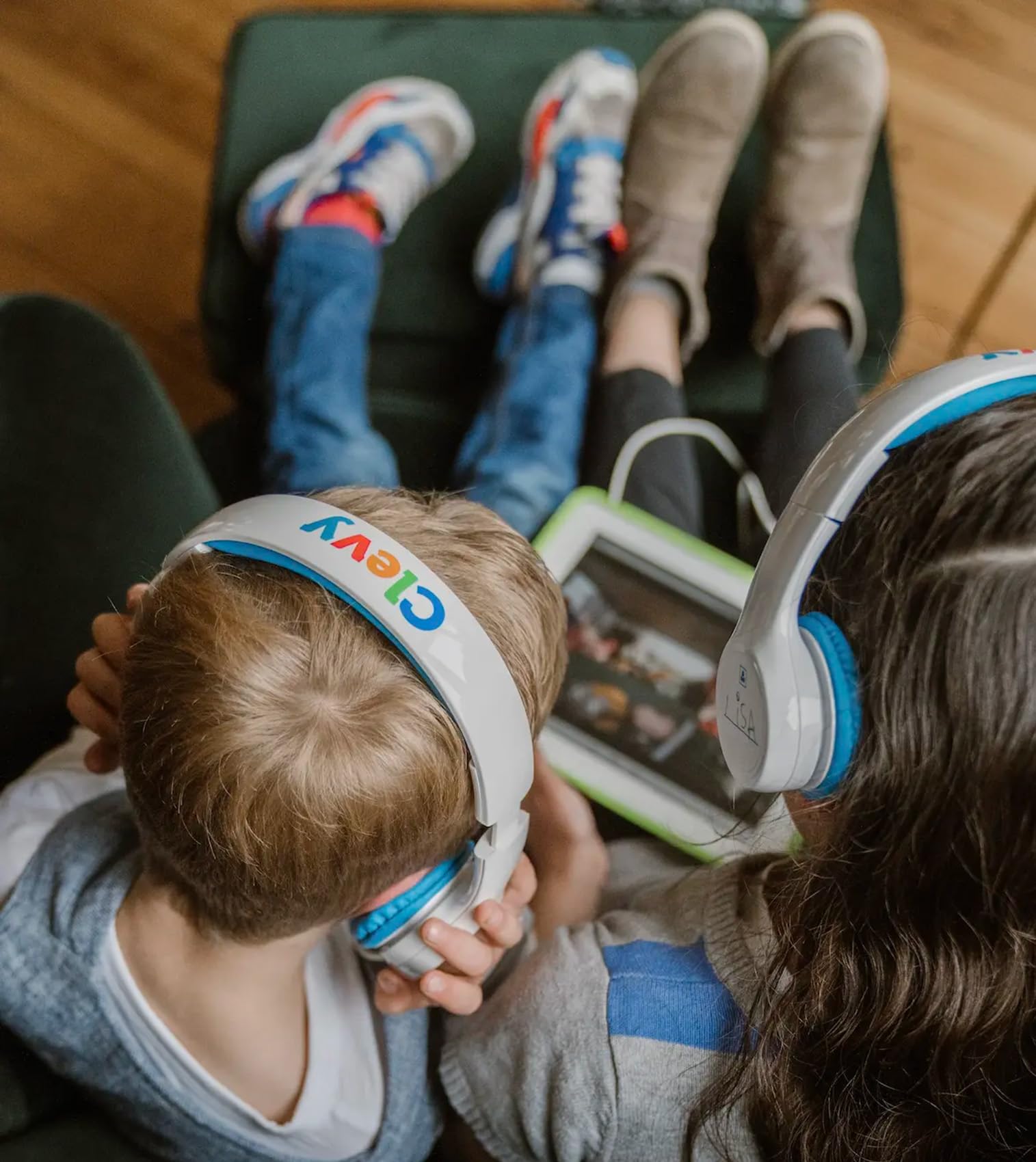 Clevy Kids Headphones Over-Ear with 85dB Volume Limit - 3.5mm Wired Headphones for School, iPad, Computer - HD Mic & 5ft Tangle-Free Cord - Foldable Design with Durable Carrying Case for Boys & Girls - Perfect for Online Classes, Travel, and Home Learning