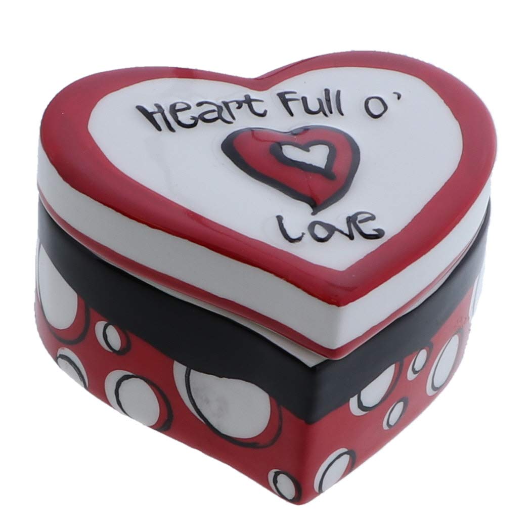 Handmade Ceramic Heart Trinket Box - Perfect for Jewelry Storage, Keepsakes & Gift Giving - Valentine's Day, Mother's Day & Wedding Favors