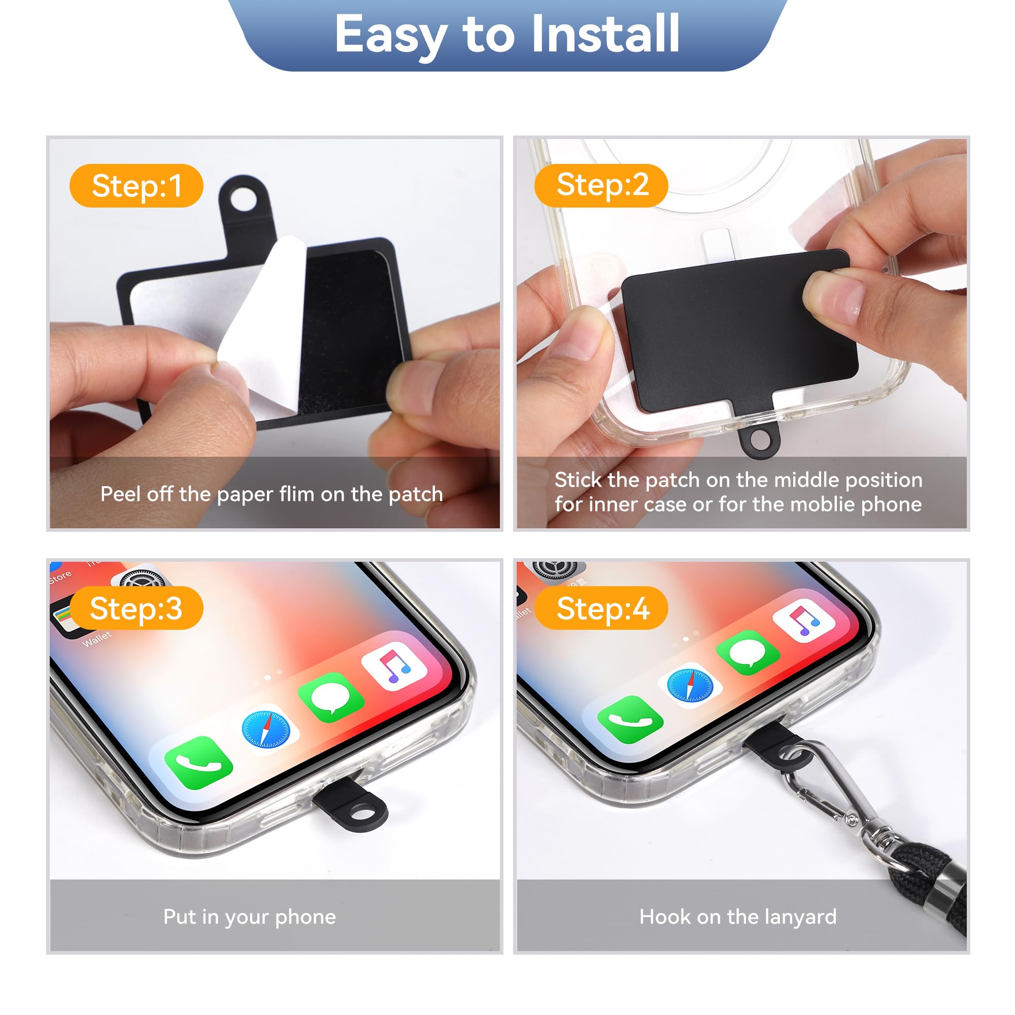 Takyu Universal Adjustable Nylon Phone Lanyard - Crossbody Neck Strap for iPhone, Samsung & Most Smartphones (2 Pack - Black & Grey) | Perfect for Work, Travel, Events & Hands-Free Convenience