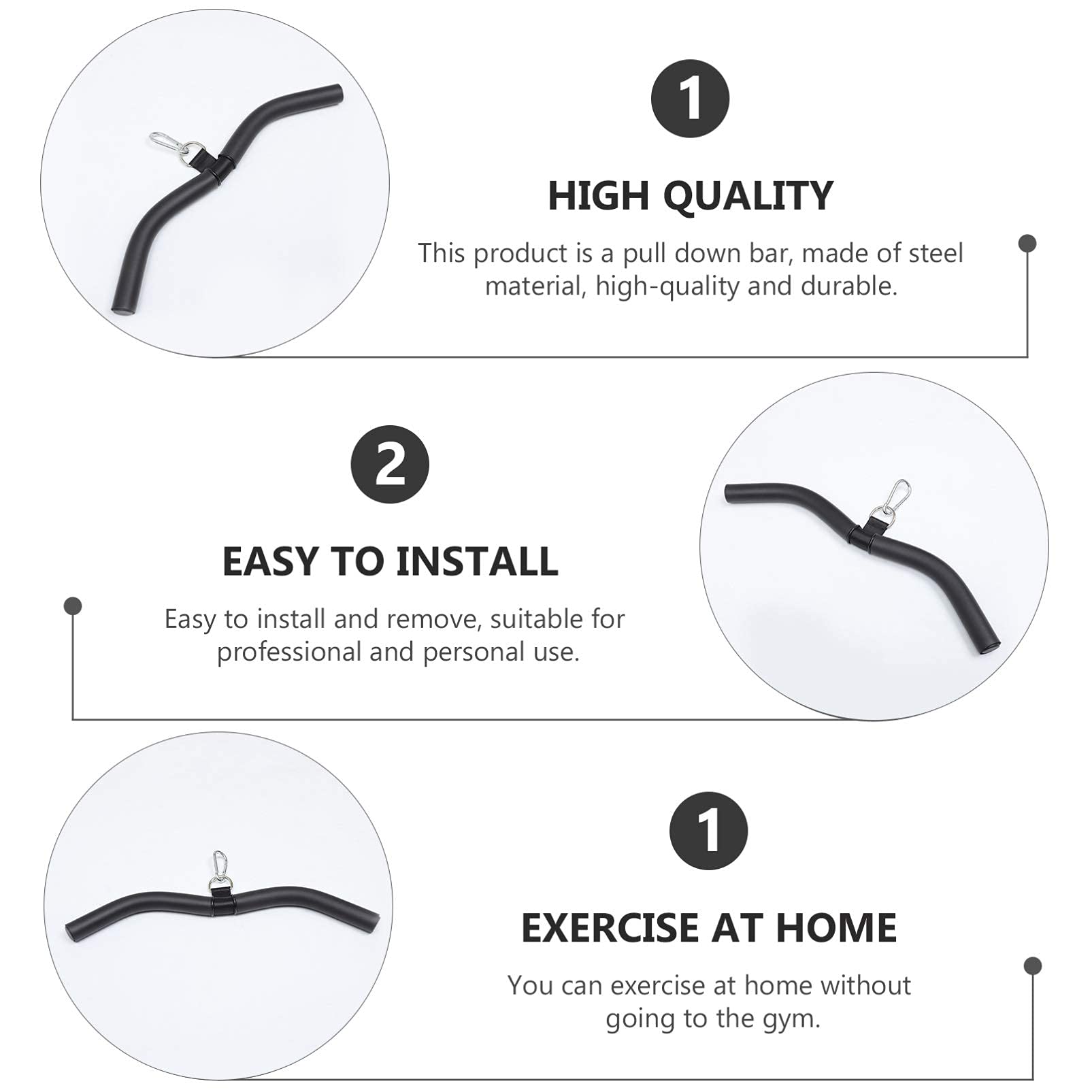 Bicep Pull Bar Set - DIY Fitness Pull-Up Bar & Straight Bar with Cable Attachments for Home Gym Workout | Strength Training Equipment for Arms, Back & Shoulders | Perfect for Home Fitness, CrossFit & Bodybuilding