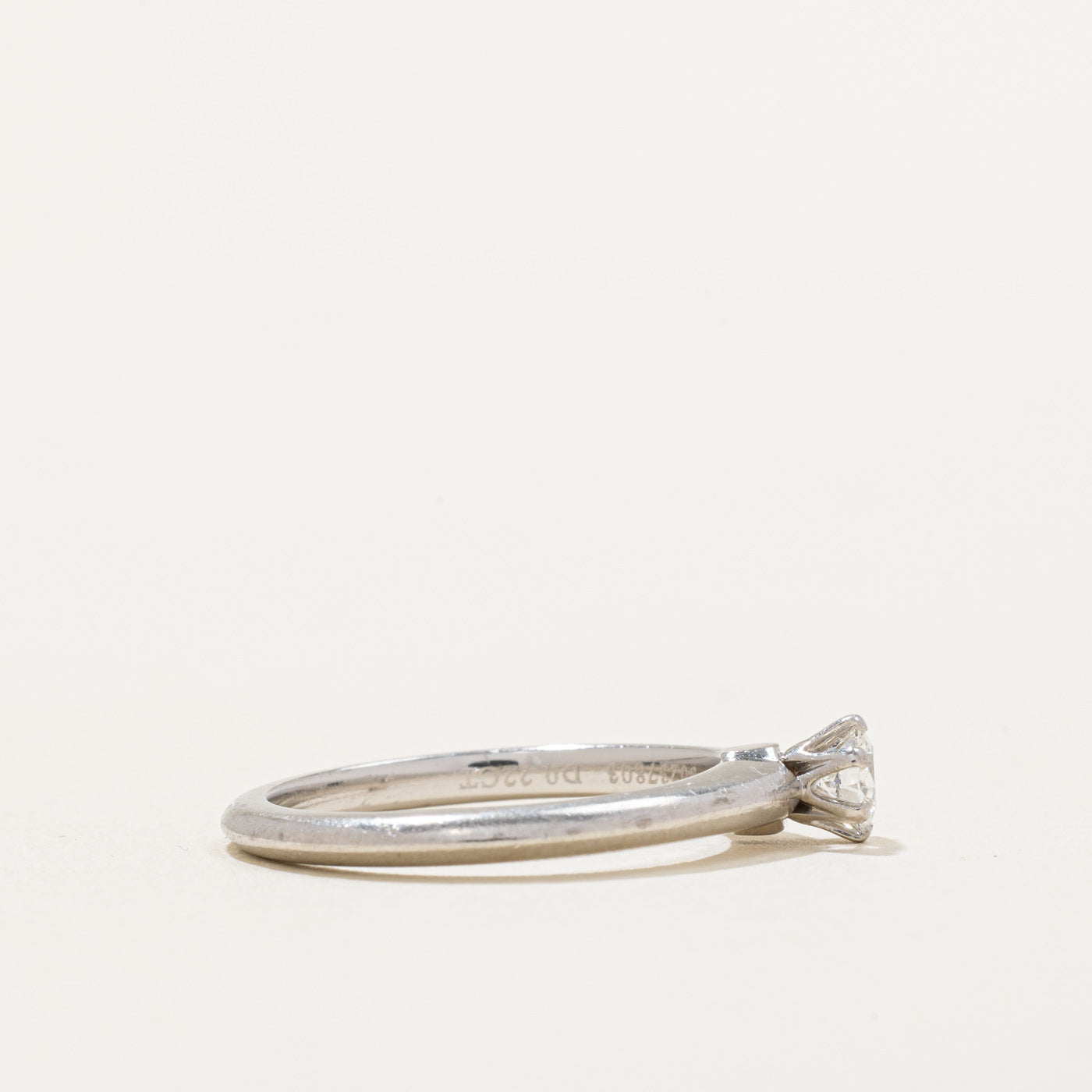 Tiffany & Co The Tiffany Setting Platinum Engagement Ring | 0.22 Carat VS1/VS2 F Color Diamond | Size 5.75 | Perfect for Proposals, Anniversaries & Special Occasions