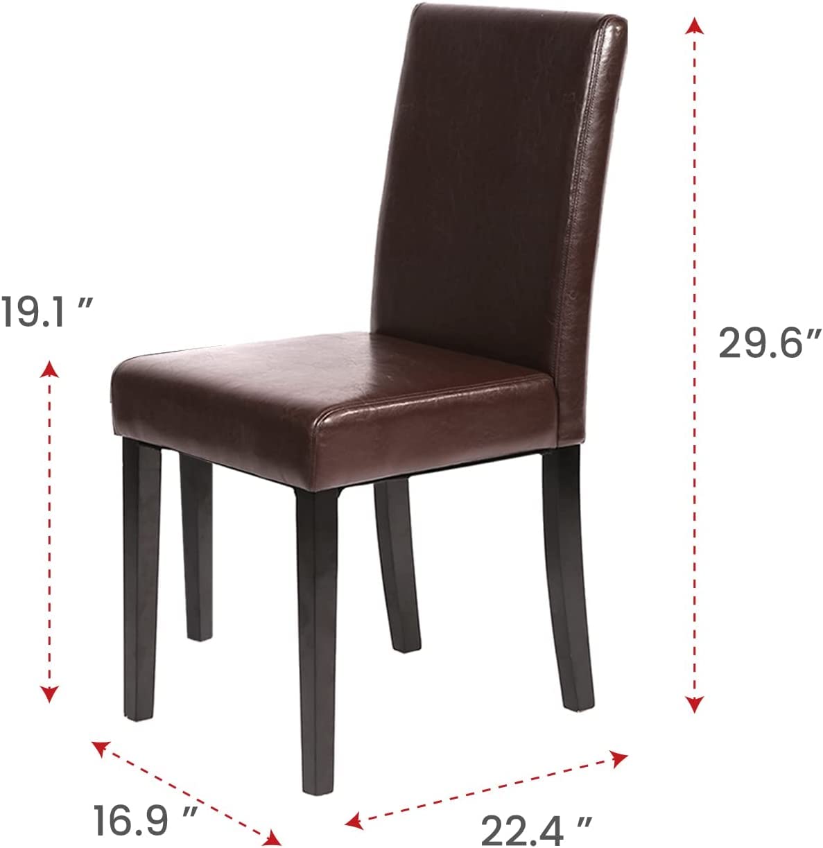 4-Piece PU Cushion Dining Chair Set - Modern Industrial Upholstered Parsons Chairs for Kitchen, Dining Room | Comfortable Brown Furniture with Urban Style | Perfect for Home, Bistro & Coffee Shop Decor