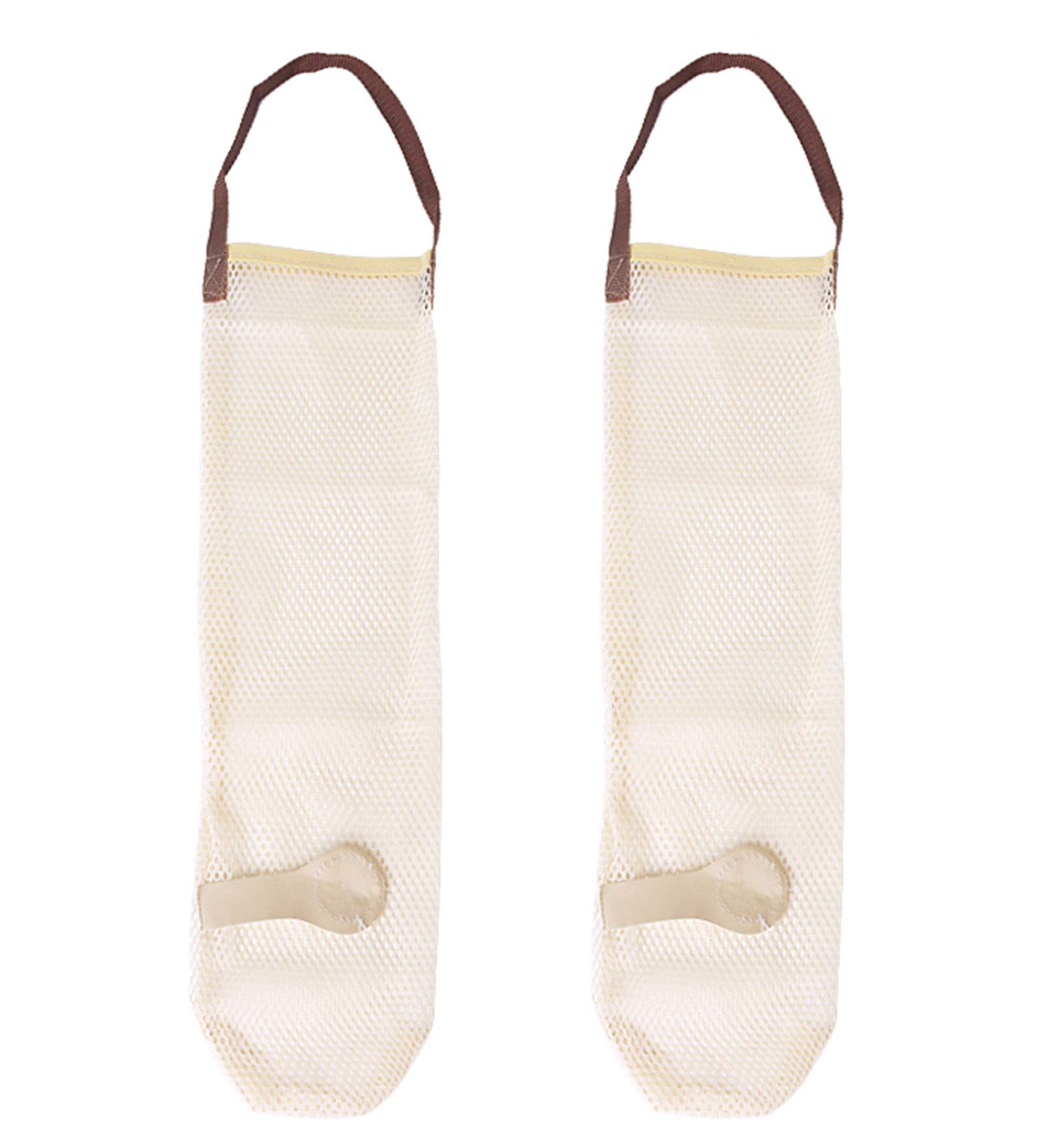 Reusable Mesh Storage Bags for Fruits & Vegetables - Hanging Organizer for Potatoes, Onions, Garlic, Tomatoes, Ginger & Peppers - Eco-Friendly Produce & Grocery Tote (2 Pack Small) - Perfect for Kitchen, Pantry & Farmers Market Use