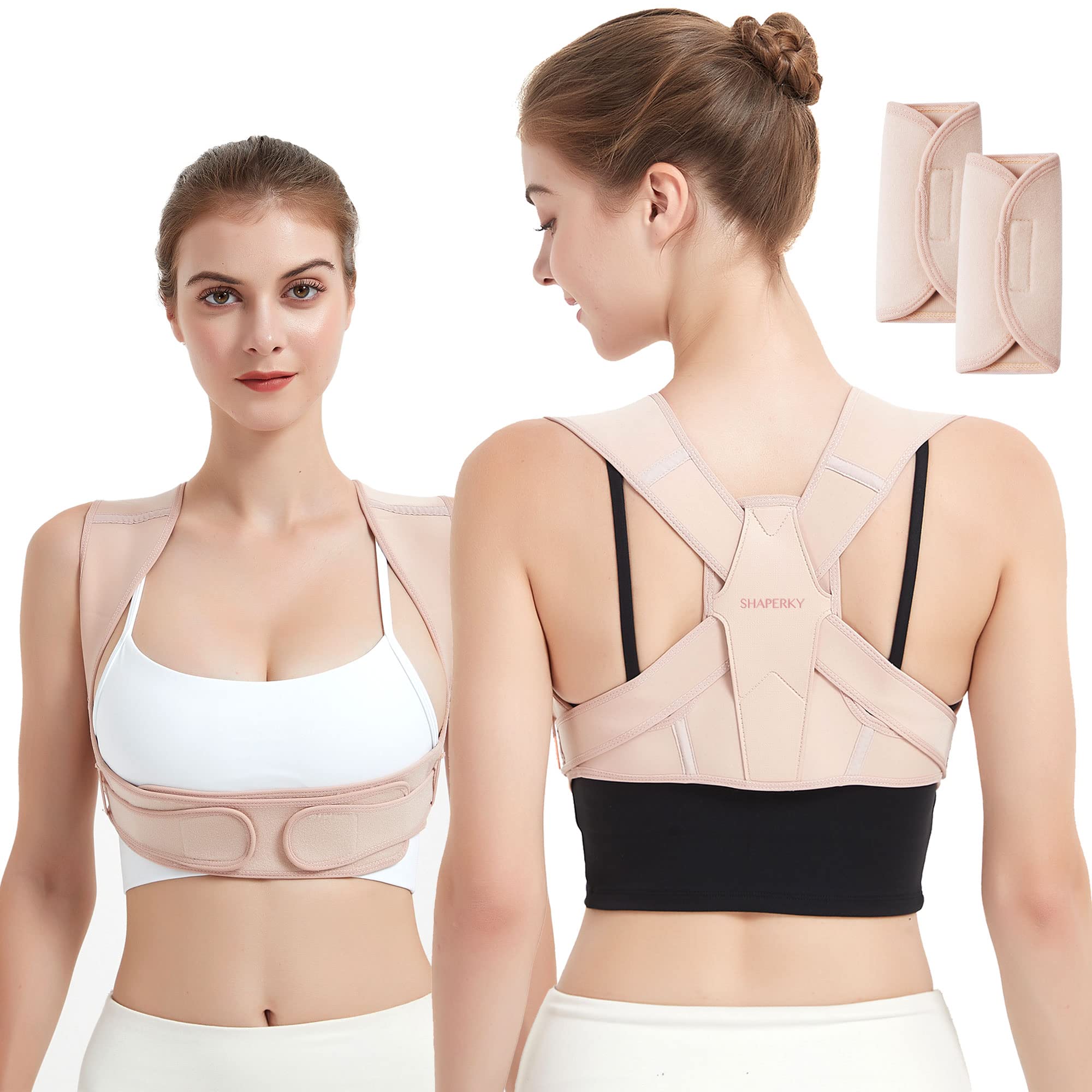 Adjustable Posture Corrector for Women & Men - Upper Back Brace for Hunchback Support, Neck & Shoulder Pain Relief (Small/Medium) | Improve Posture at Work, Home & Gym