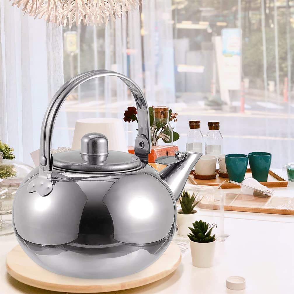 Cabilock 2.5L Stainless Steel Whistling Tea Kettle - Stovetop Whistling Teapot with Ergonomic Handle for Boiling Water, Coffee & Tea - Perfect for Home, Office & Camping Use