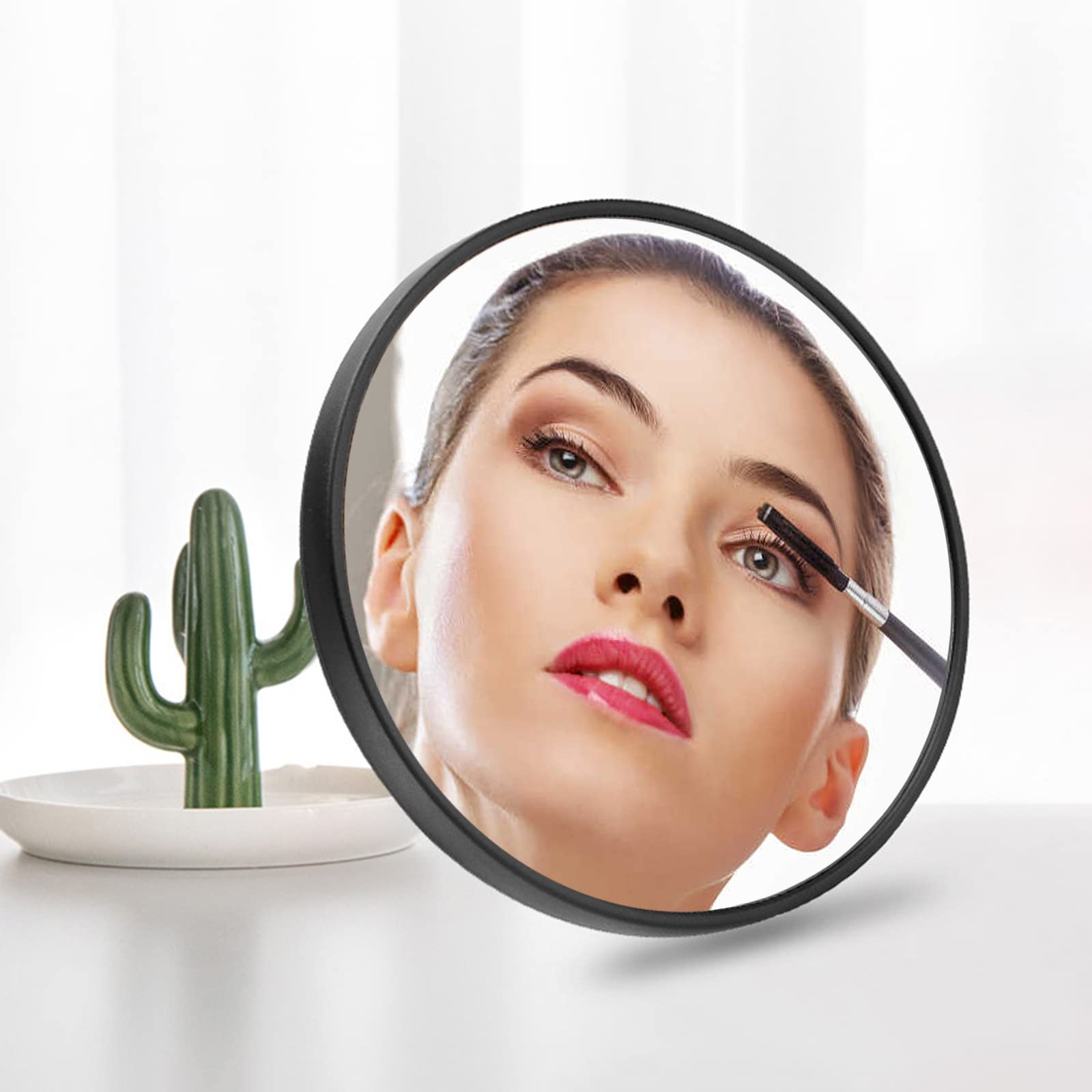 TXIN 3-Piece Magnifying Mirror Set - 5X 10X 15X Magnification - Compact Travel & Handheld Makeup Mirror - Round Bathroom Cosmetic Mirror with Suction Cups - Perfect for Travel, Home Vanity & Professional Makeup Application
