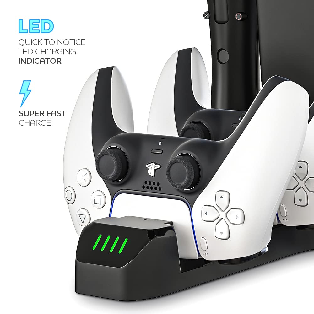 Skywin VR Charging Stand for PS5 - Organize & Charge PSVR Headset & Controllers | Perfect VR Gaming Setup Accessory for Home Entertainment & Display