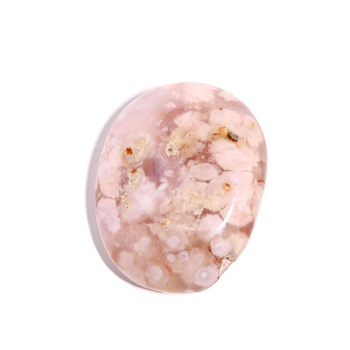 Healing Flower Agate Palm Stone for Meditation, Stress Relief & Energy Balancing - Perfect for Reiki, Yoga & Spiritual Practices
