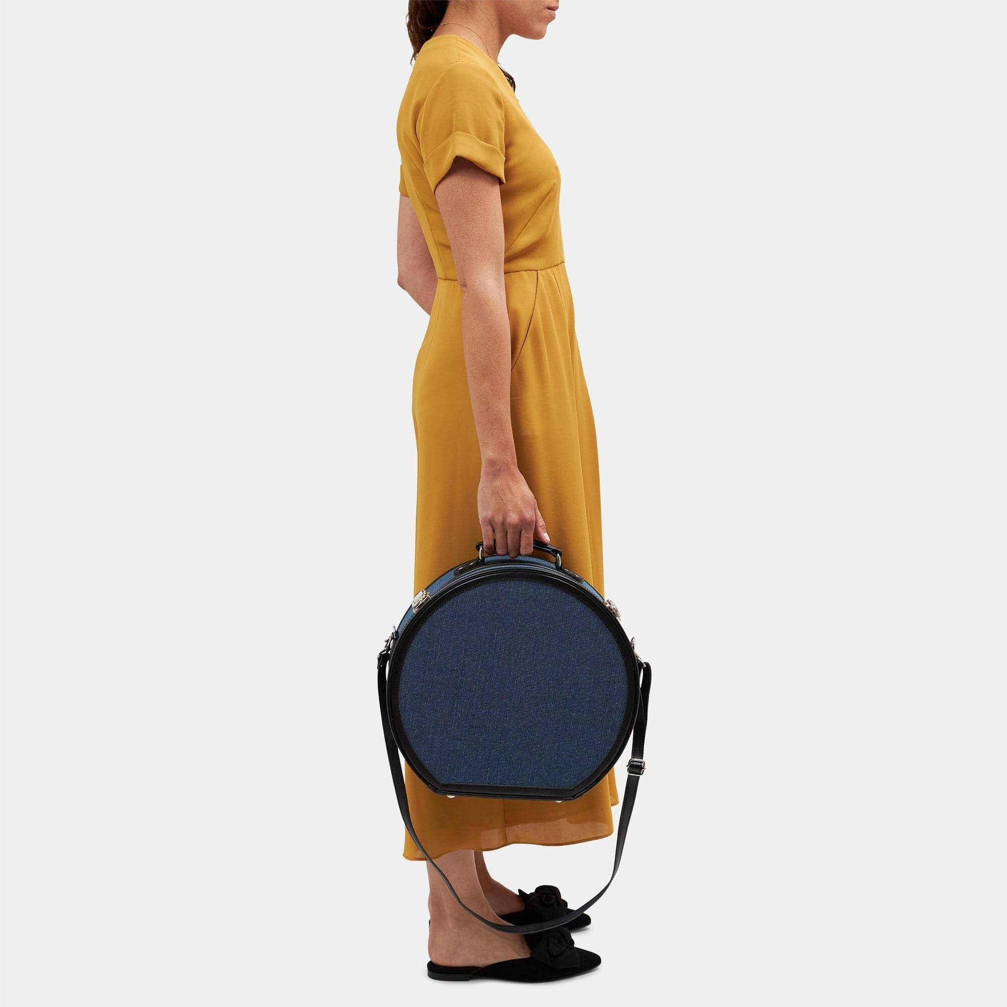 The Editor Navy Hatbox Large - Stylish Storage for Hats, Accessories & Keepsakes | Perfect for Travel, Home Decor & Gift Giving