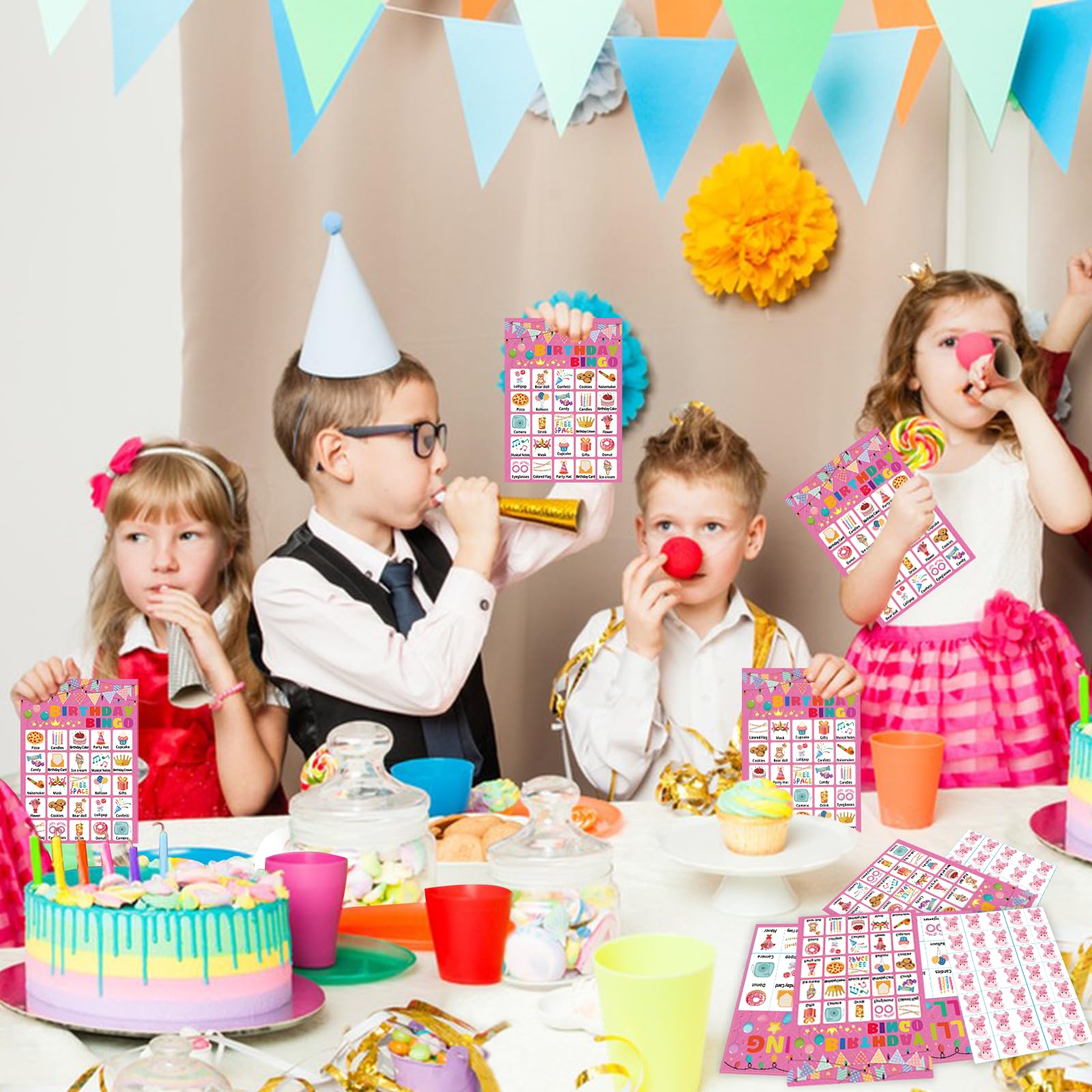 Fun Birthday Bingo Game Set for Kids, Teens & Adults - 24 Player Bingo Cards for Classroom, Family Parties & Holiday Celebrations | Perfect for School Events, Birthday Parties & Group Activities