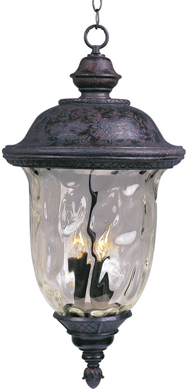 13W Carriage House Die Cast Aluminum 3-Light Outdoor Hanging Lantern in Oriental Bronze - Perfect for Porch, Patio, Garden & Entryway Lighting