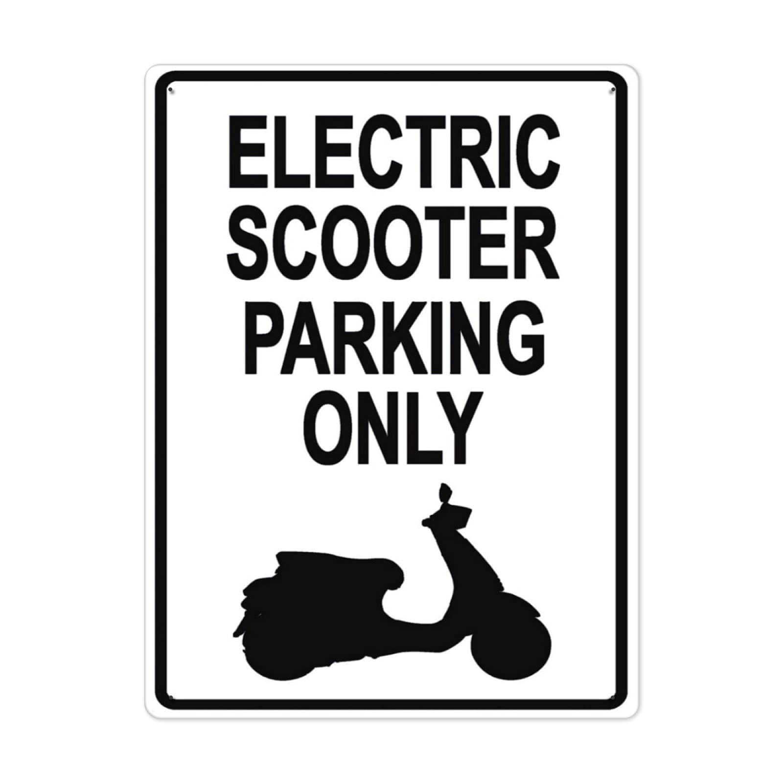 Electric Scooter Parking Only Sign - 12x16 Inch Aluminum Metal Warning Caution Sign for Traffic & Business Areas | Durable Road Sign for Scooter Zones, Warehouses & Public Spaces