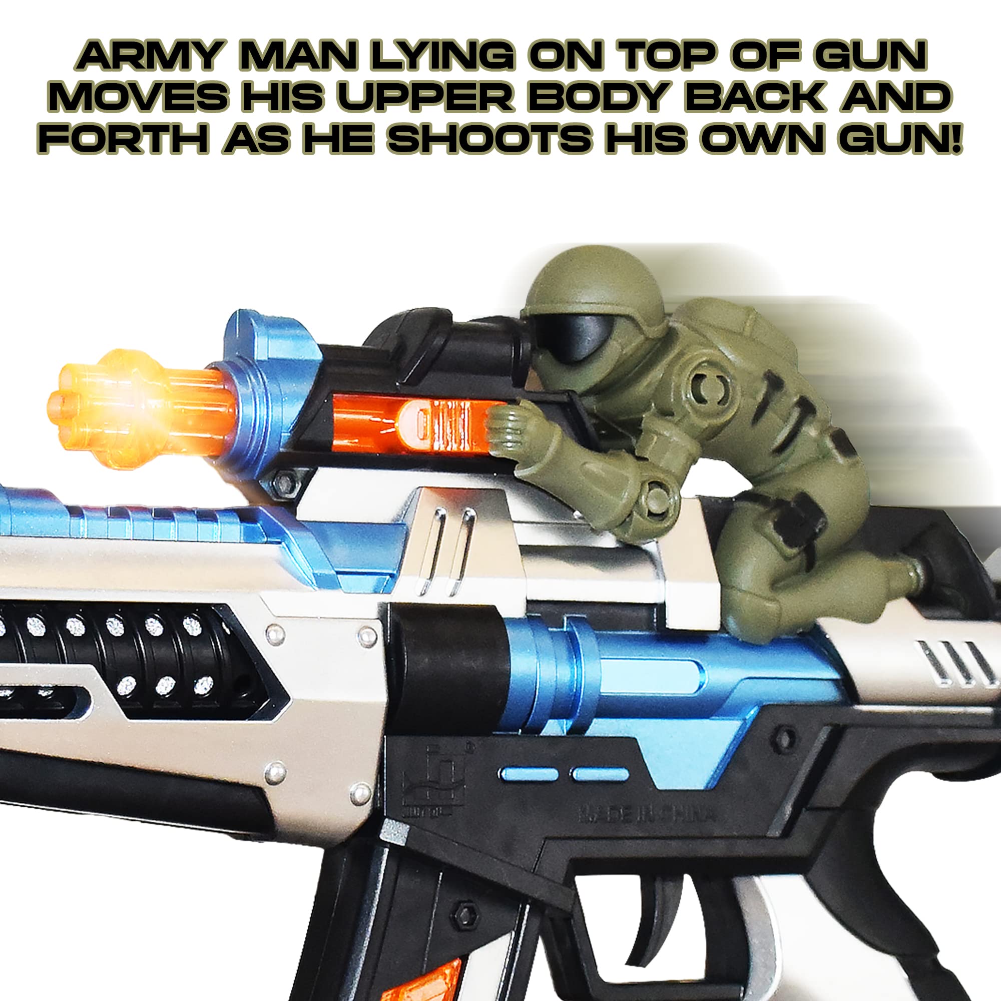 ArtCreativity FuryX Light Up Toy Gun for Kids - 16 Inch LED Blaster with Sound Effects & Vibration Feedback - Cool Light Up Guns for Boys Ages 4-6 - Perfect for Birthday Gifts, Outdoor Play, and Pretend Shooting Games