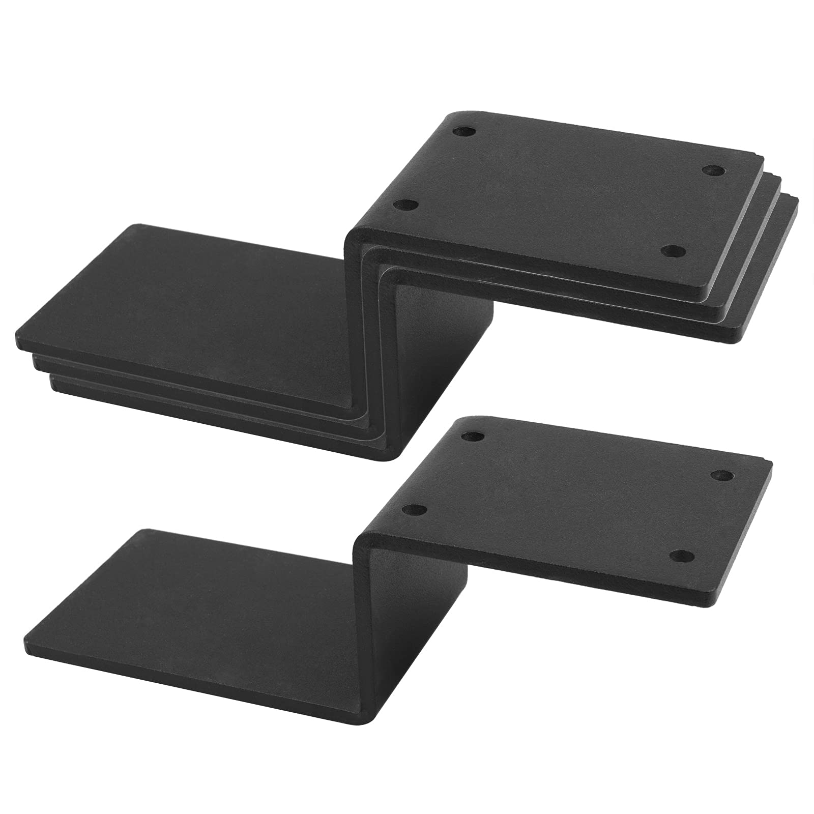 4 Pack Heavy Duty Z-Shaped Door Barricade Brackets for 2x4 Wood Boards - 8 Gauge Steel Security Door Lock Reinforcement for Home & Business Safety - Perfect for Emergency Lockdowns and Property Protection