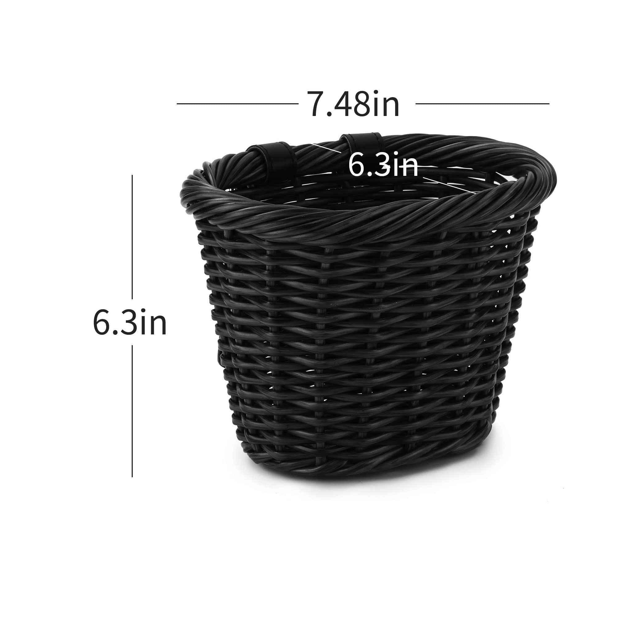 **Girls' Front Bike Basket - Small Woven Wicker Cruiser Bicycle Basket with Handlebar Streamers & Bell - Perfect for Kids Ages 3-13 - Ideal for Cycling, Picnics & Outdoor Adventures**