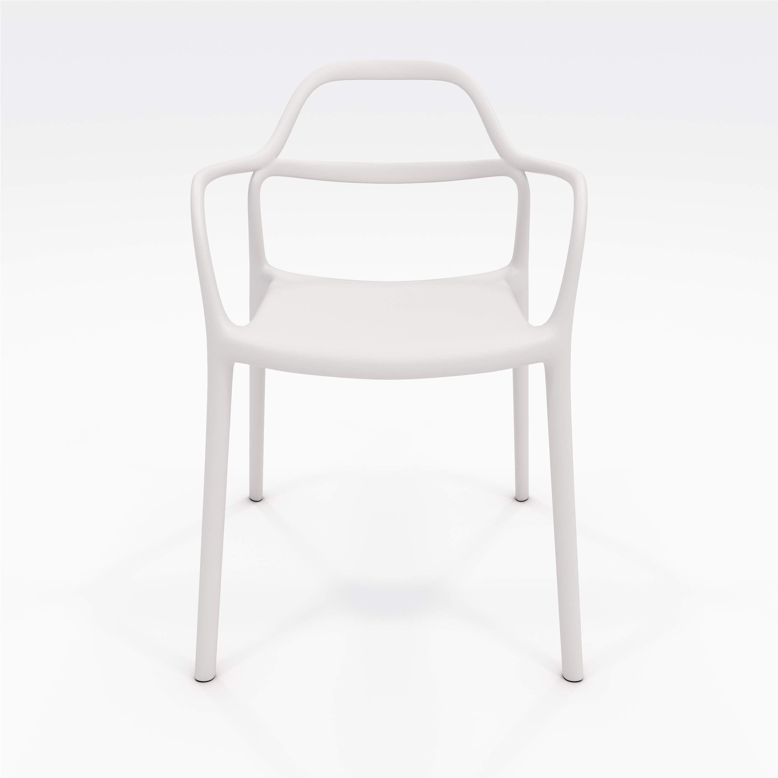 Dali Indoor Outdoor Chair - Weather-Resistant White Patio Furniture for Garden, Balcony, and Poolside Relaxation