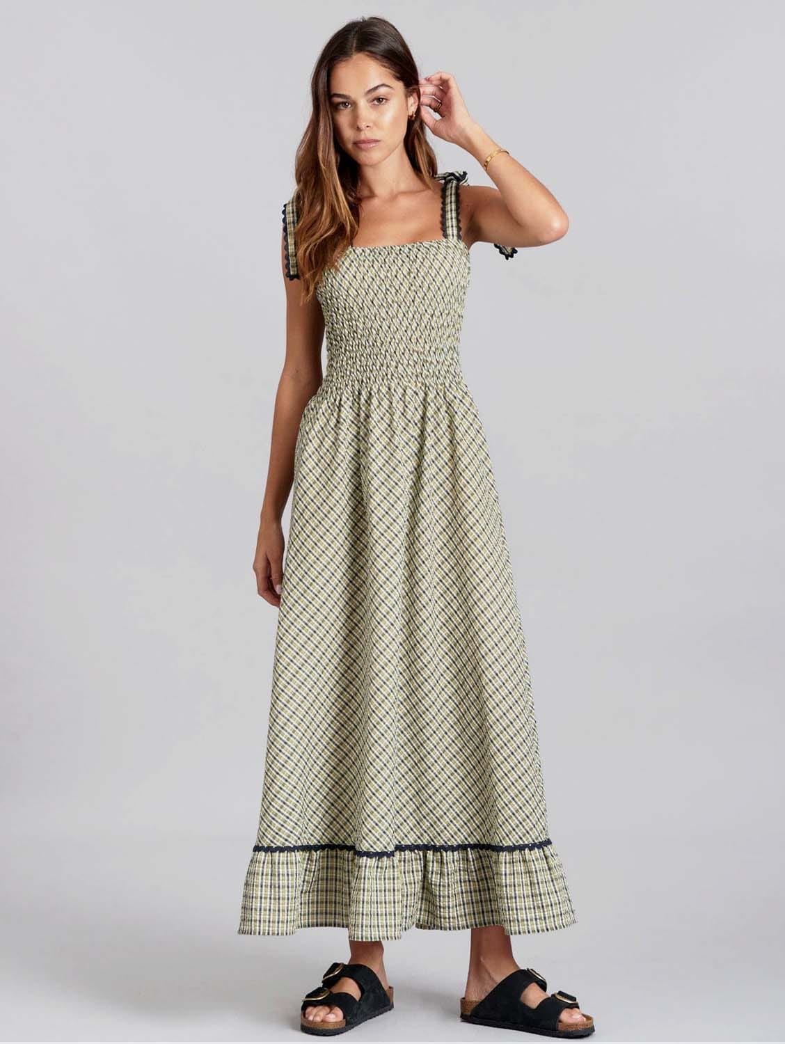 Hoya Women's Organic Cotton Summer Dress - Floral Print Casual Sundress for Beach, Vacation & Everyday Wear