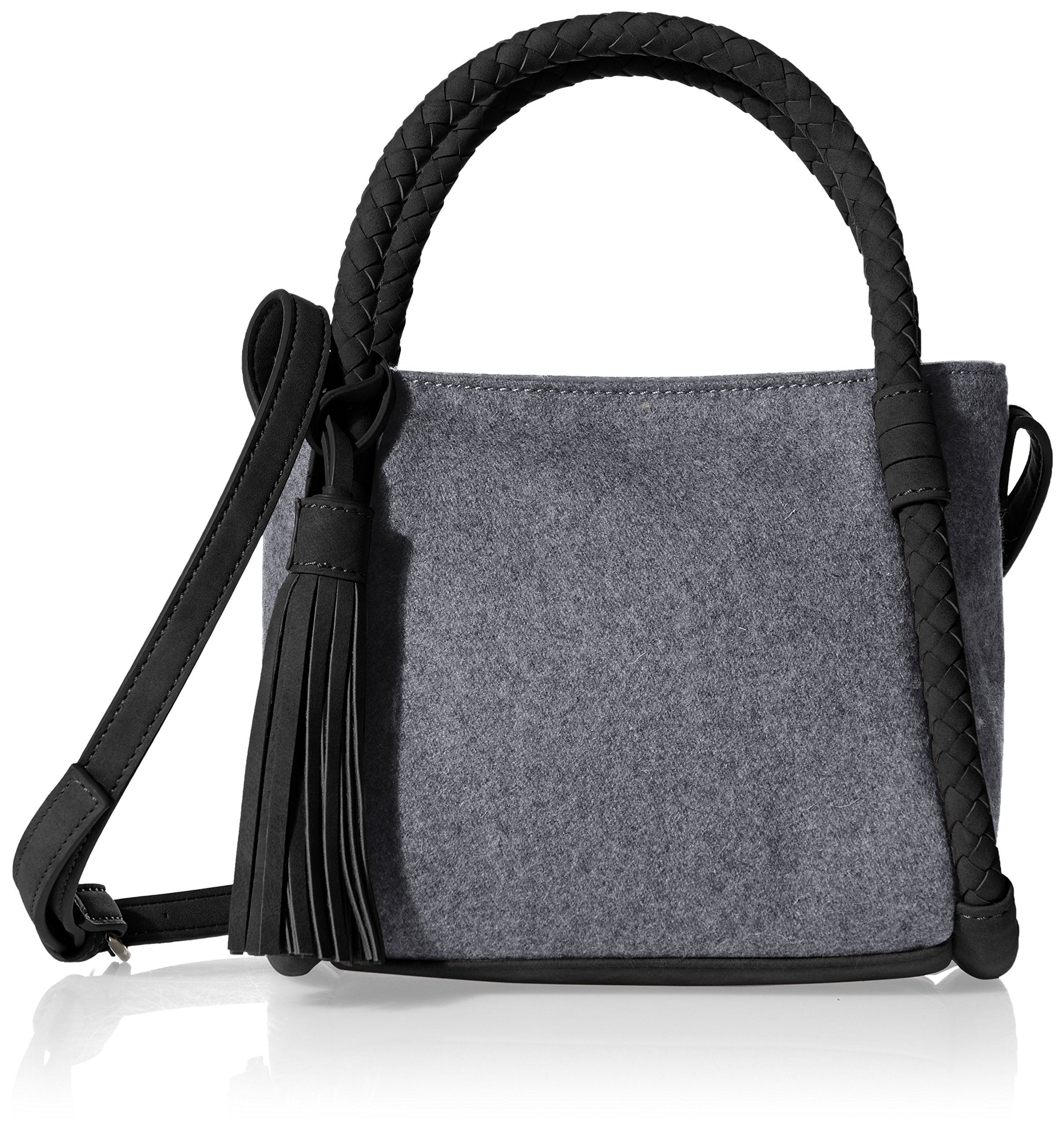 Danielle Nicole Women's Brigit Wool Blend Mini Bucket Handbag - Gray Small Crossbody Purse for Everyday Use, Work & Travel