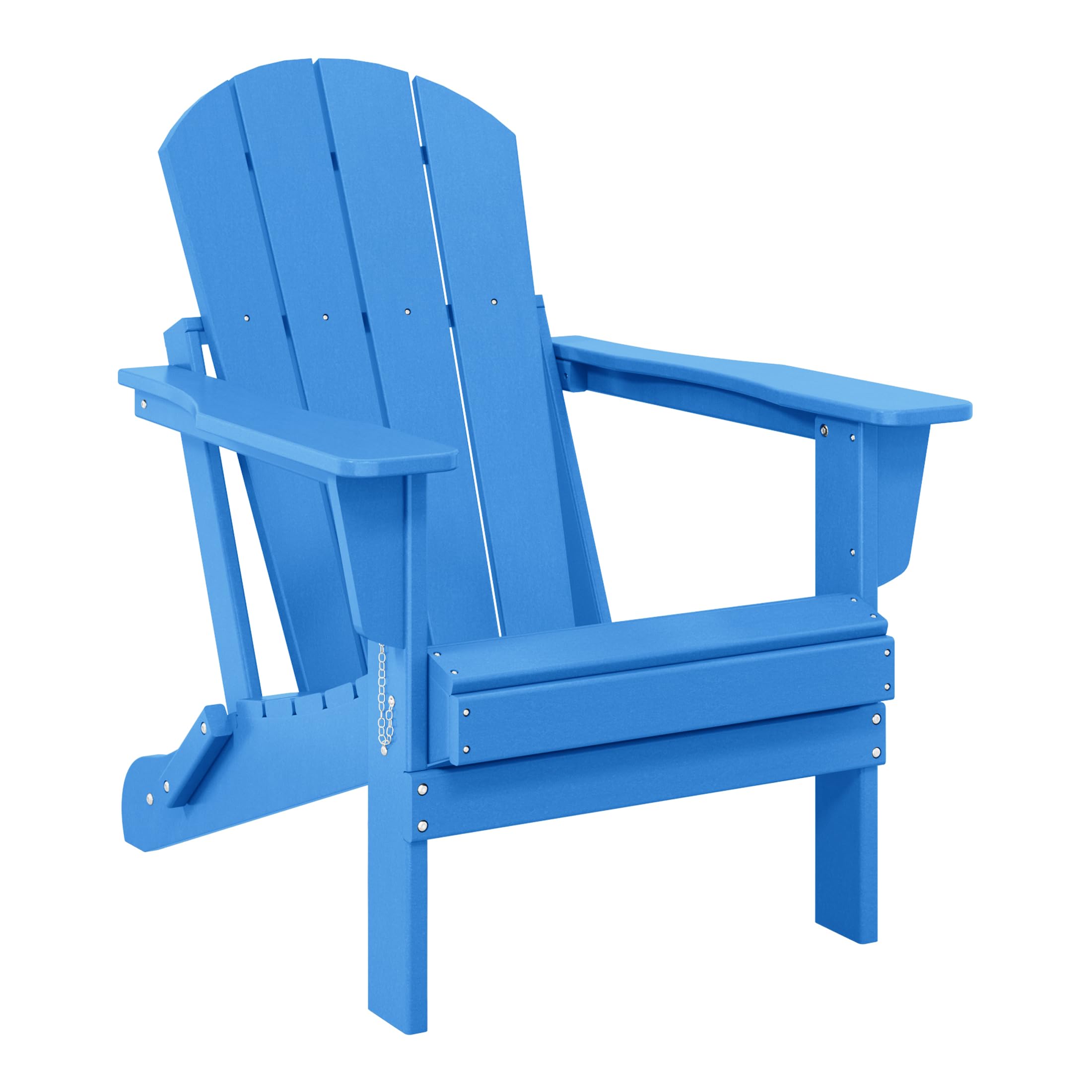 WO Home Furniture Adirondack Chair - Folding Outdoor Lounge Chair for Fire Pit, Beach, Balcony, Backyard, Patio & Pool | Durable & Comfortable Pacific Blue Design | Perfect for Relaxing in Garden, Deck or Lawn