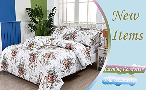 FADFAY Rose Floral Throw Pillow Covers 18x18 Inch Set of 2 - Cotton Decorative Square Cushion Cases with White Ruffle Trim for Sofa, Couch, Bedroom & Living Room - Perfect for Home Decor, Wedding Gifts and Cozy Interior Styling