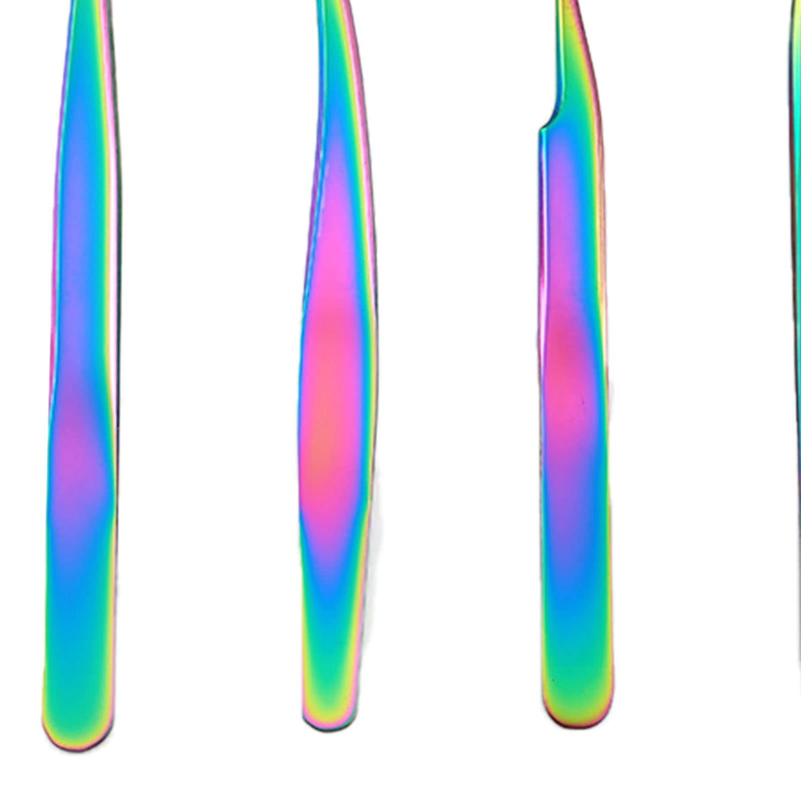 4Pcs False Eyelash Tweezers Set - Premium Stainless Steel Eyelash Extension Tools for Professional Lash Application (Ti Gold) - Perfect for Salon, Home Use & DIY Beauty