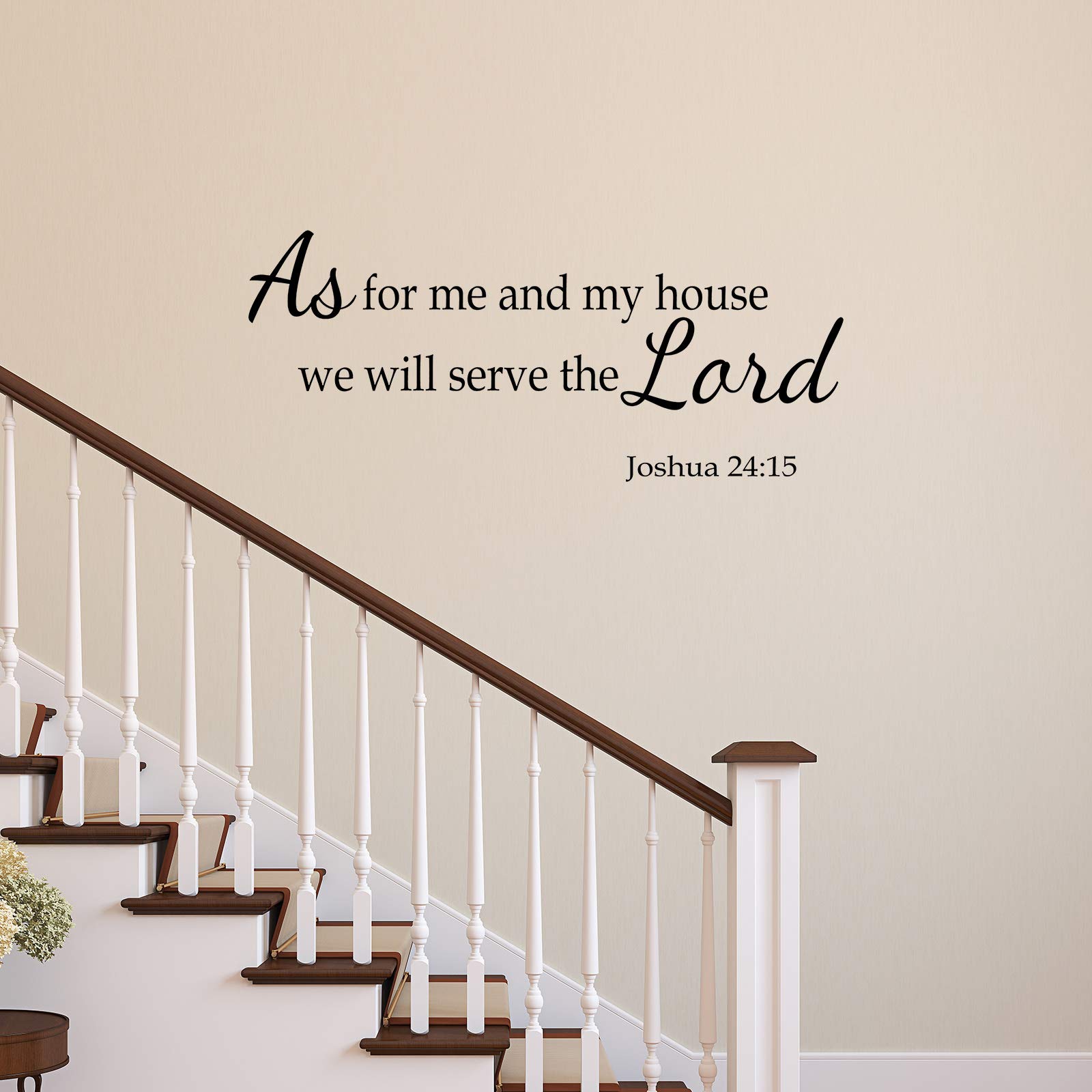 Zonon 2 Pack Bible Verse Wall Decals - Scripture Quote Stickers 'As for Me and My House We Will Serve The Lord' - Inspirational Christian Home Decor for Bedroom, Nursery & Office