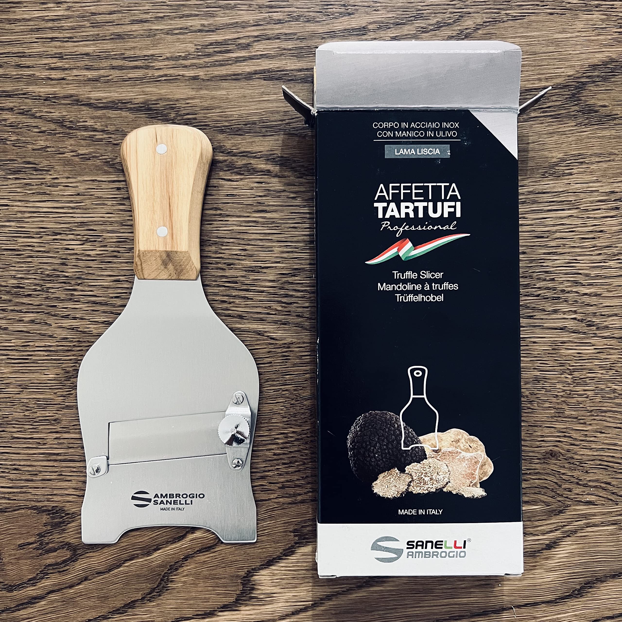 Premium Stainless Steel Slicer with Olive Wood Handle - Ergonomic Non-Slip Kitchen Knife for Precise Cutting - Smooth Blade for Meat, Cheese, Bread & Vegetables - Durable & Easy to Clean