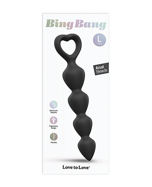 Bing Bang Silicone Anal Beads - Large Black Onyx Anal Training Kit for Beginners & Couples - Sensual Play & Intimate Exploration