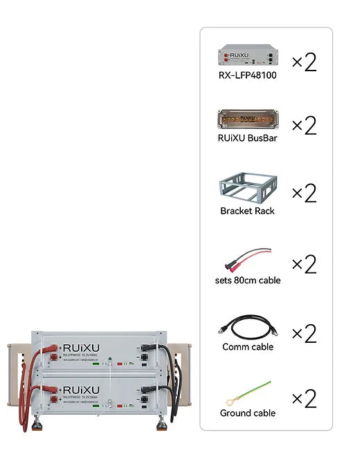 RUiXU Stackable Battery Mounting Bracket - Flexible & Adjustable Installation for Solar Panels, RVs, and Off-Grid Power Systems