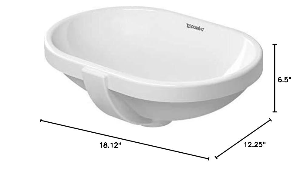 Duravit 336430000 White Medium Console Sink - Modern Bathroom Vanity for Home & Commercial Use