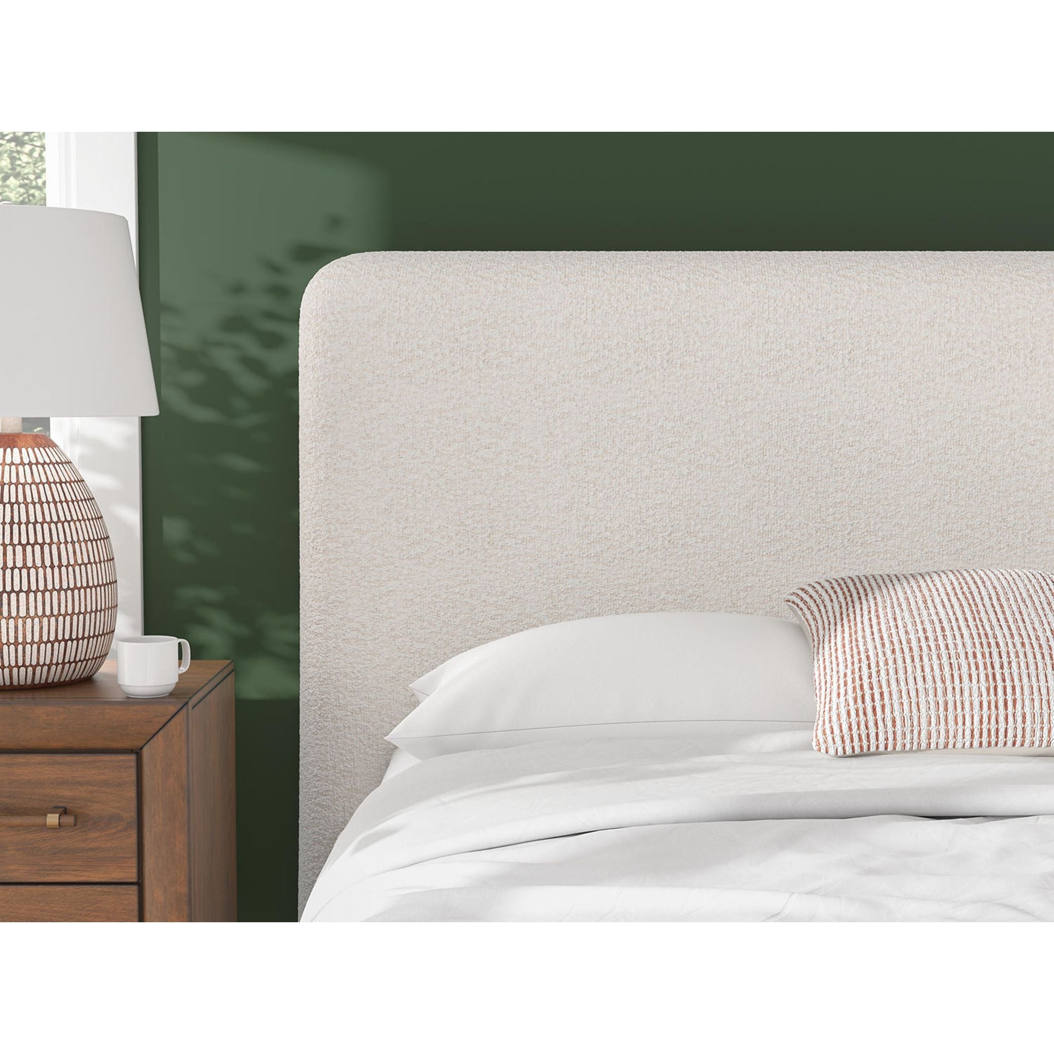 Brintstreet Queen Upholstered Bed Frame with Headboard - Luxurious Beige Fabric Upholstery for Bedroom Decor | Perfect for Master Bedroom, Guest Room & Apartment Sleeping