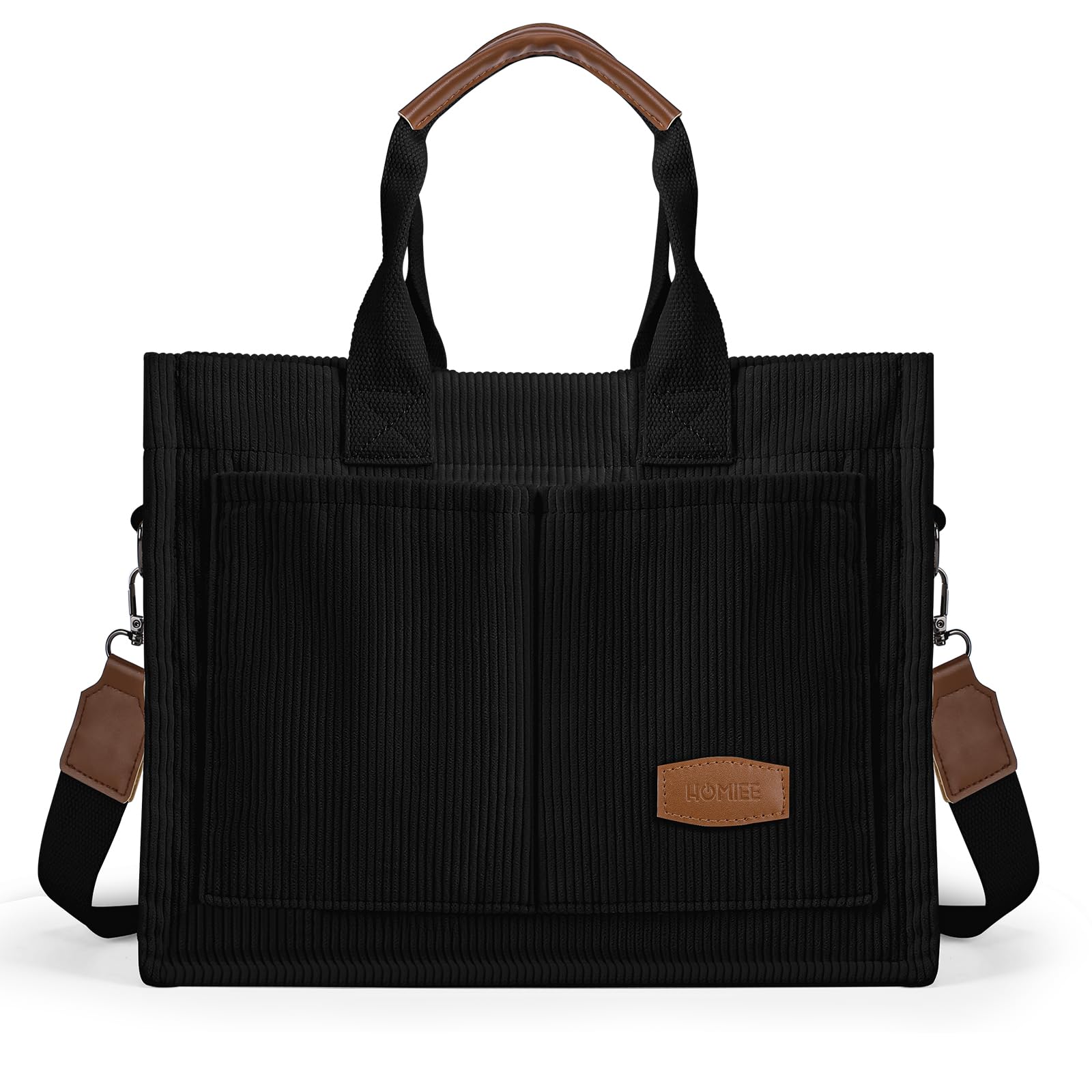 HOMIEE Women's Corduroy Tote Bag - Stylish Diaper Bag & Casual Hobo Shoulder Purse with Multiple Pockets | Perfect for Moms, Work, Travel & Everyday Use