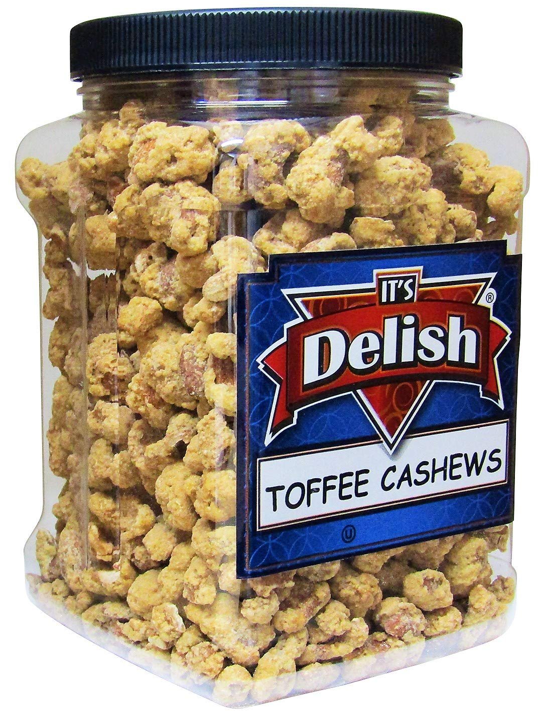 Premium Toffee Coated Cashews - 2.3 LBS (36 oz) Crunchy Sweet & Salty Snacks in Resealable Jar - Perfect for Gifts, Parties & Movie Nights